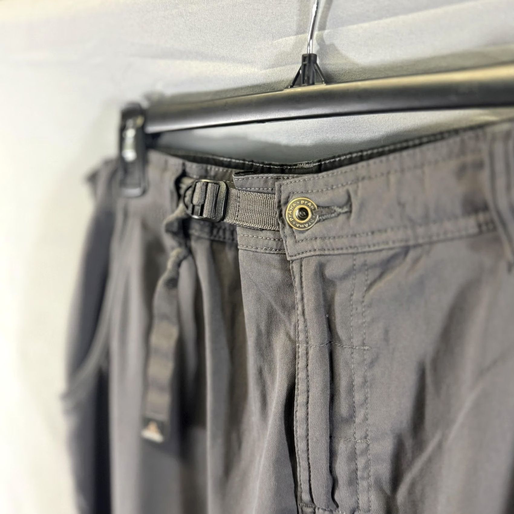 Prana prAna Breathe Pants Mens Large 34L Gray Outdoor Hiking Cargo Stretch Belted Size US 33 - 4 Thumbnail