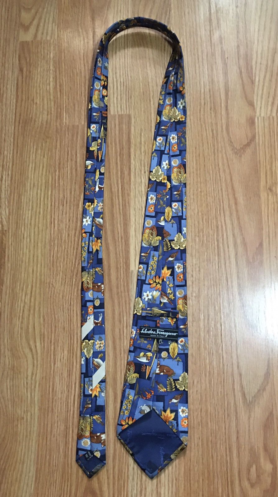 Salvatore Ferragamo Salvatore Ferragamo Floral Nature Print Silk Mens Tie Size ONE SIZE - 10 Thumbnail