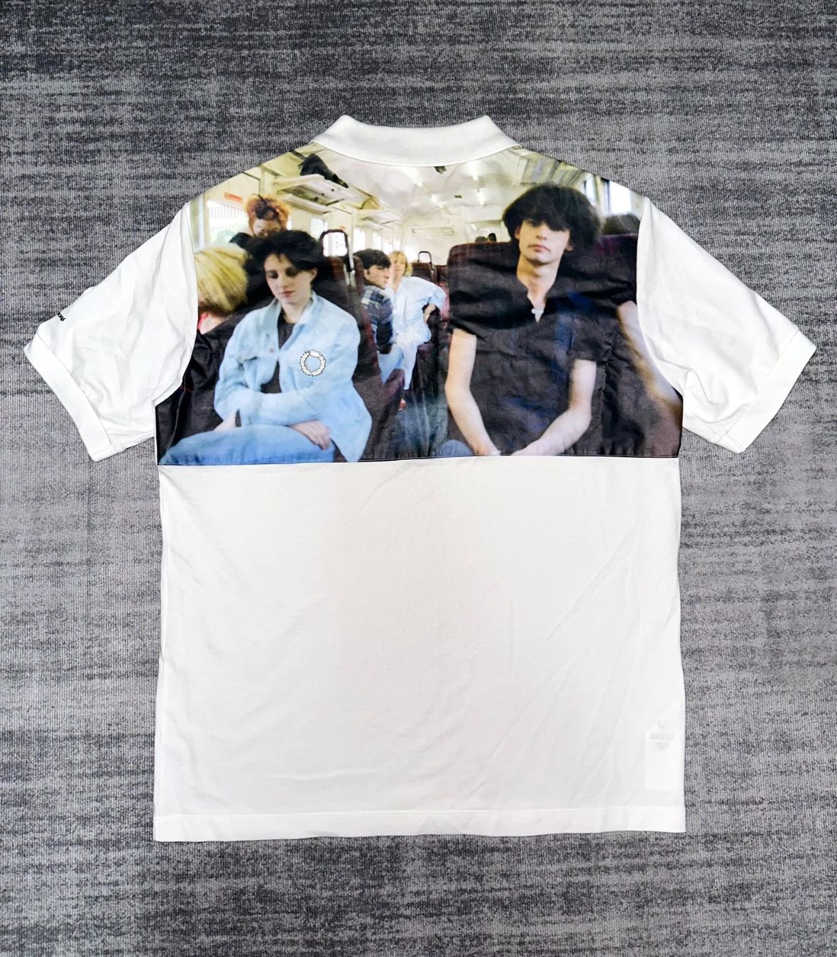 Pre-owned Raf Simons X Fred Perry Co-branded Printed Appliqué Polo Short Sleeve In White