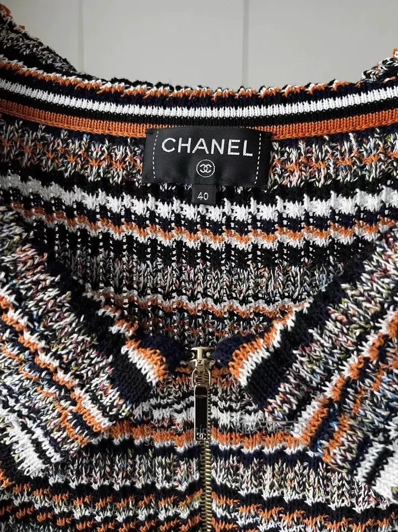 Chanel Chanel Cuba Series Show Colour Striped Lapel Knitted Zippe Size S / US 4 / IT 40 - 2 Thumbnail