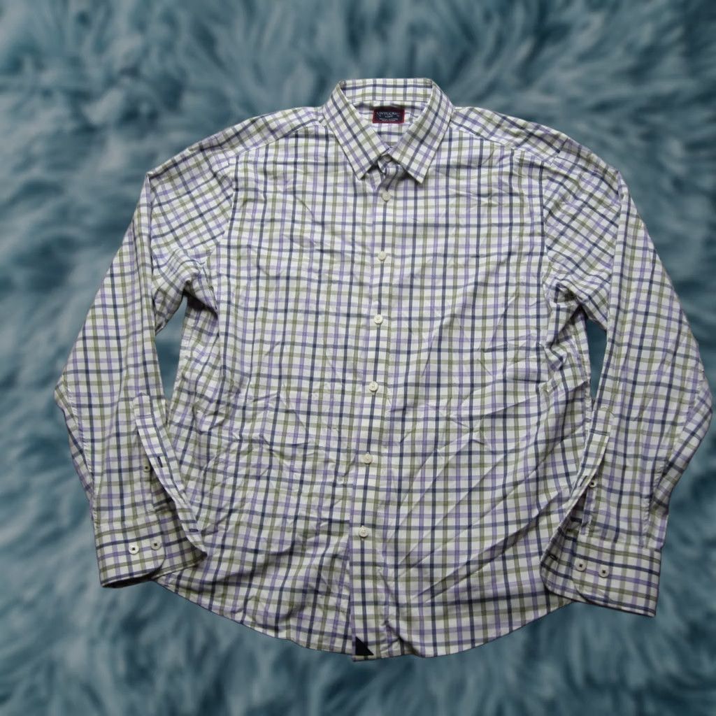 UNTUCKit UNTUCKit Shirt Mens L Purple Plaid Performance Button-Down Stretch Casual Shirt Size US L / EU 52-54 / 3 - 1 Thumbnail
