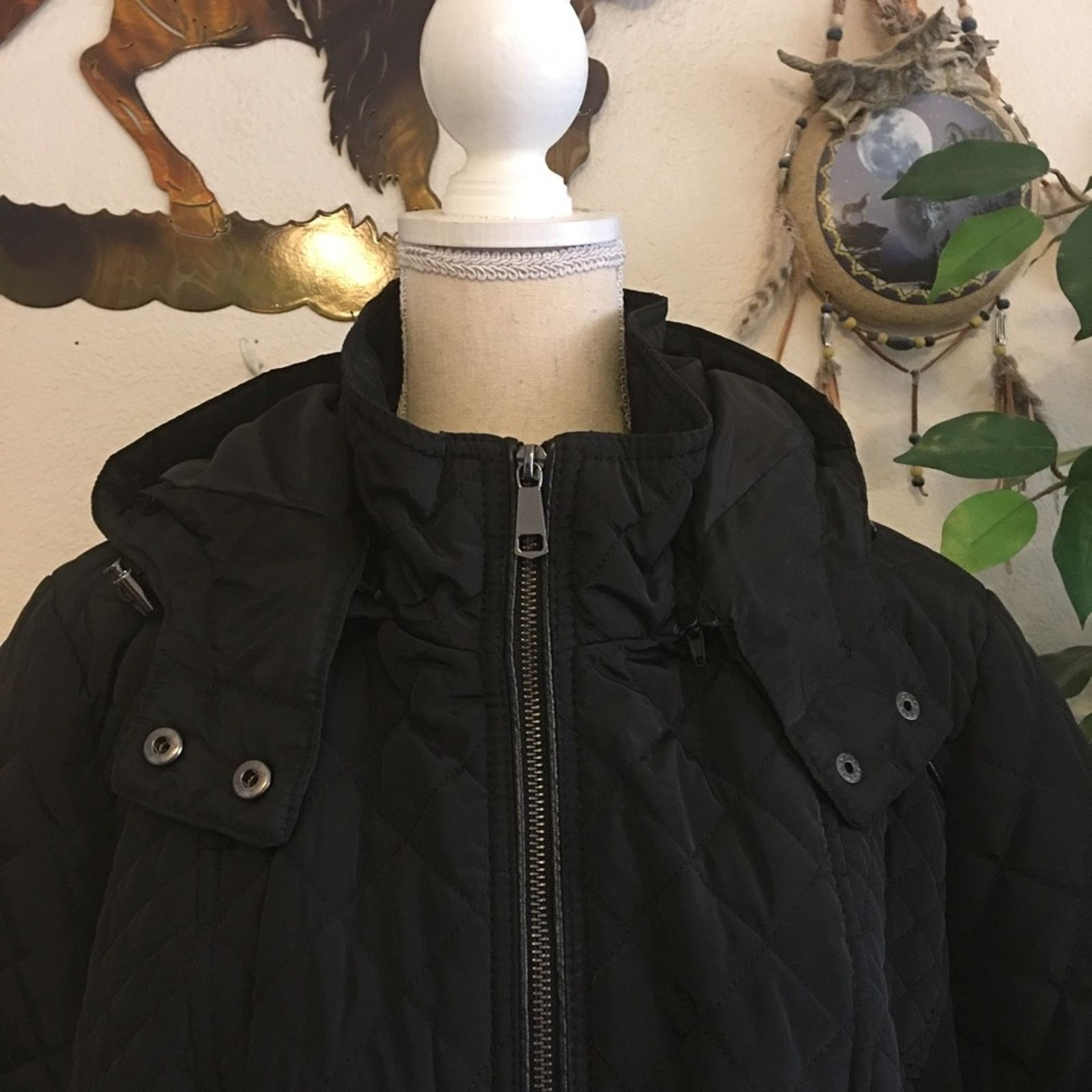 Other Sebby black quilted zipper hood belted jacket NWT Size XXL / US 16-18 / IT 52-54 - 12 Thumbnail