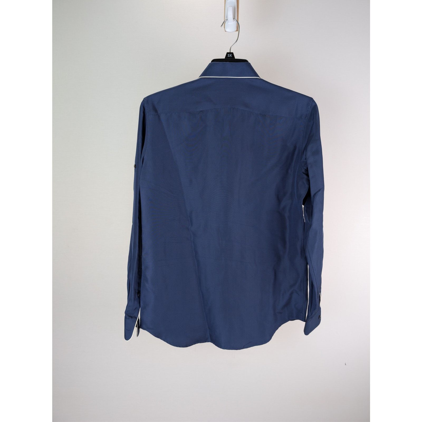 Valentino o1rshd1 CC20 silk piped Button up Shirt in Navy Blue Size US S / EU 44-46 / 1 - 16 Thumbnail