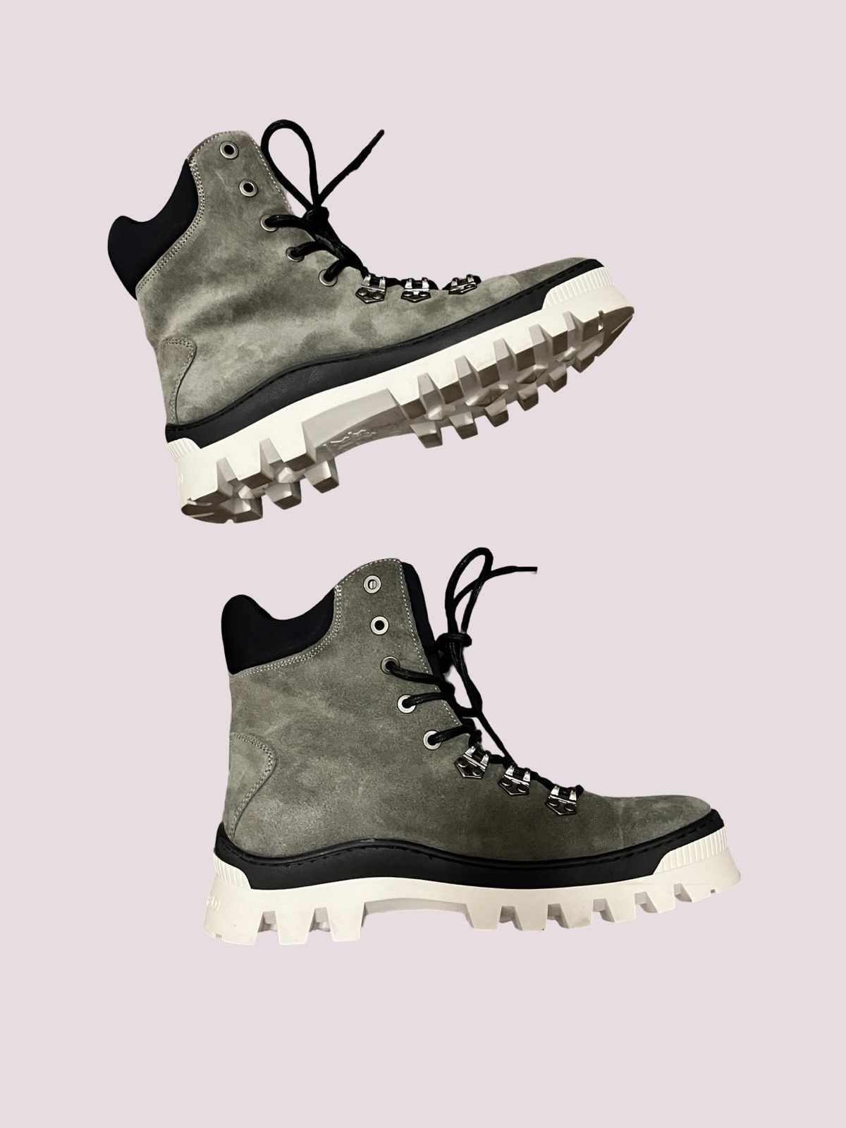 Karl Lagerfeld Paris Lug Sole Suede Hiking Boots Size US 9 / EU 42 - 2 Thumbnail