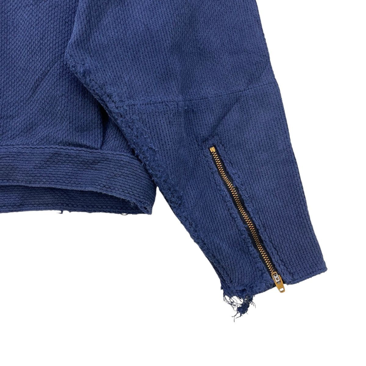 Indigo Japanese Brand Sashiko Single Biker Jacket Size US M / EU 48-50 / 2 - 6 Thumbnail