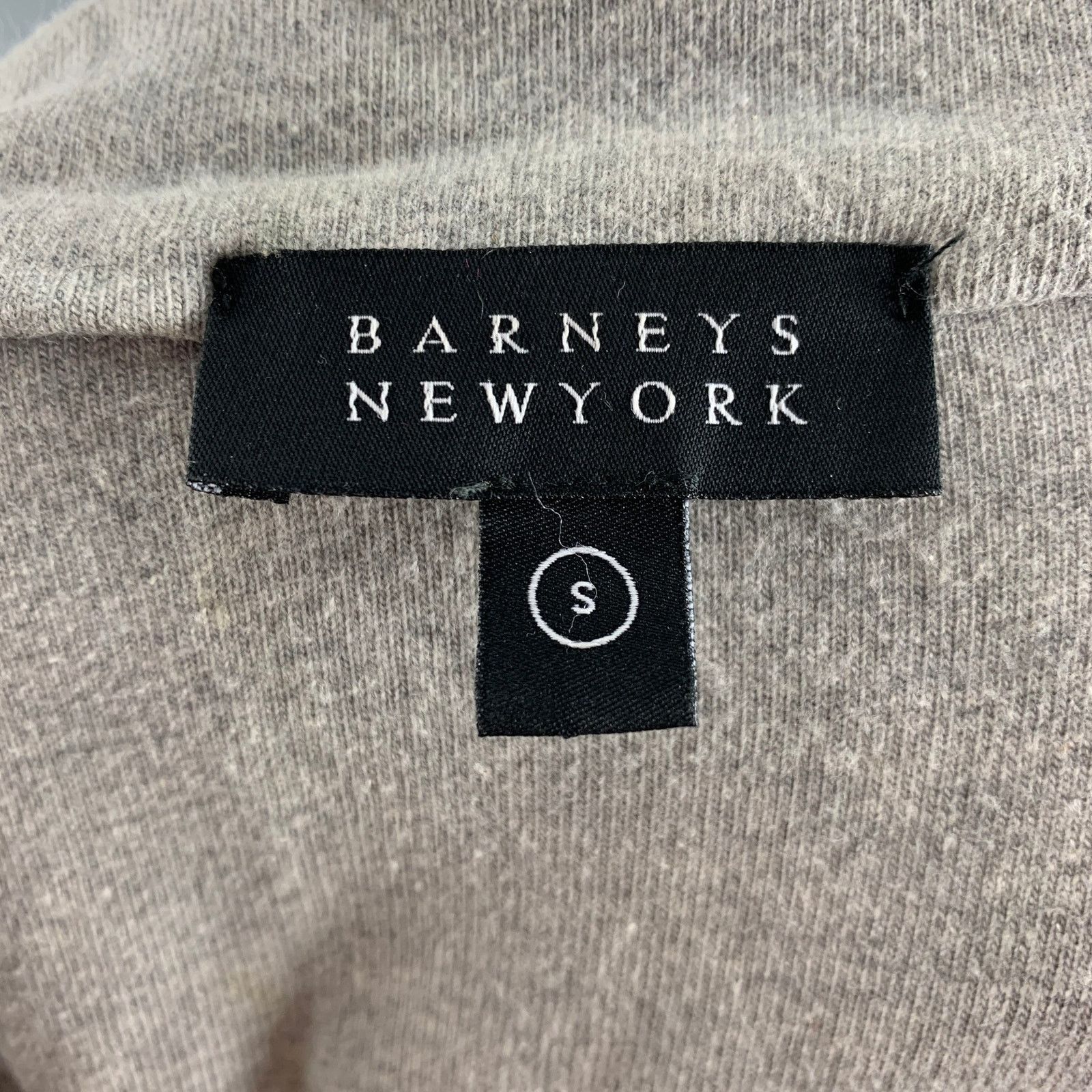 Barneys New York BARNEY'S NEW YORK S Grey Cotton / Modal 1/4 Zip Pullover Size US S / EU 44-46 / 1 - 4 Thumbnail
