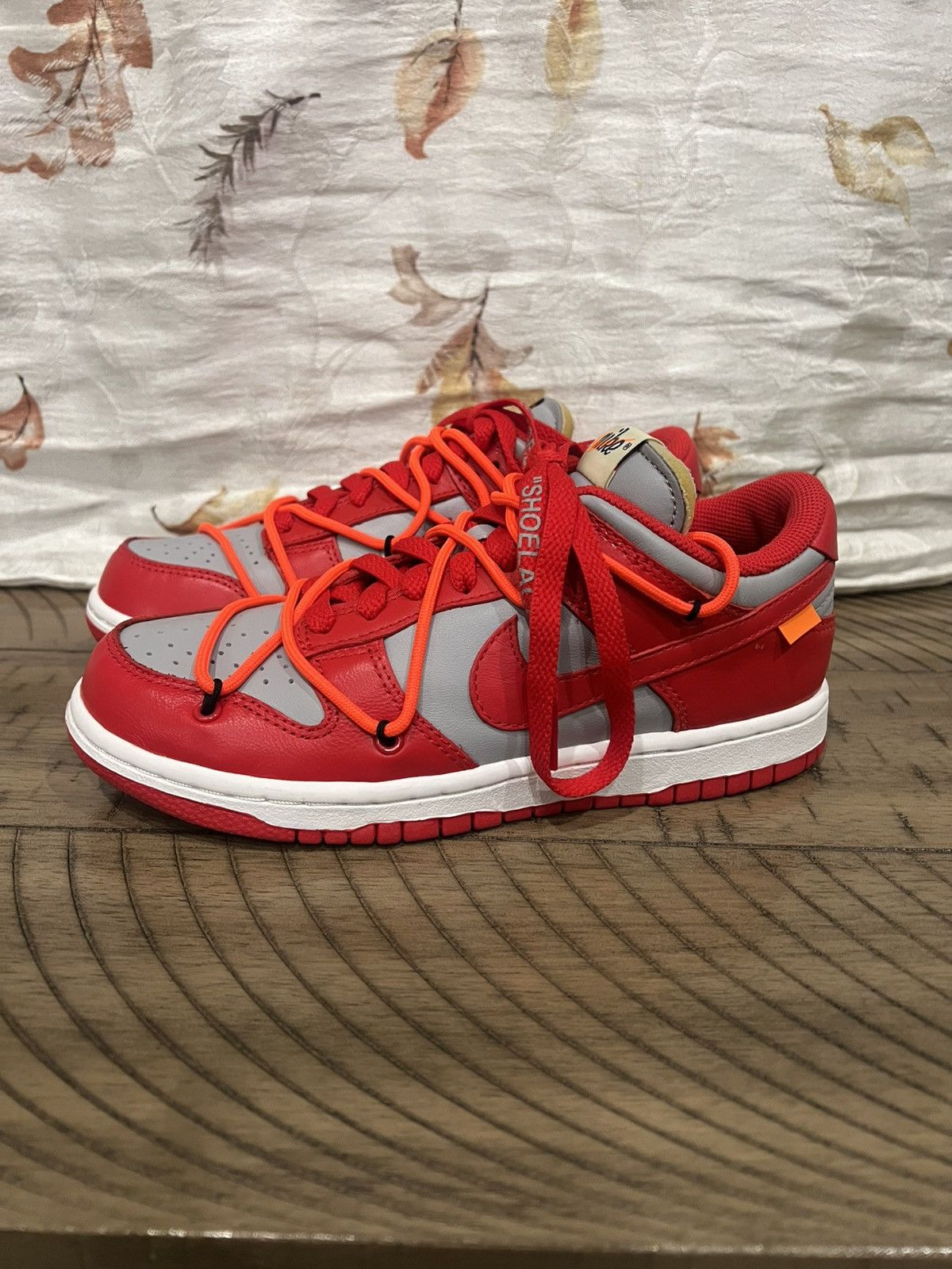 Nike × Off-White Off White Nike Dunk Low University Red Sz 4 2019 CT0856-600 Size US 5 / EU 37 - 3 Thumbnail