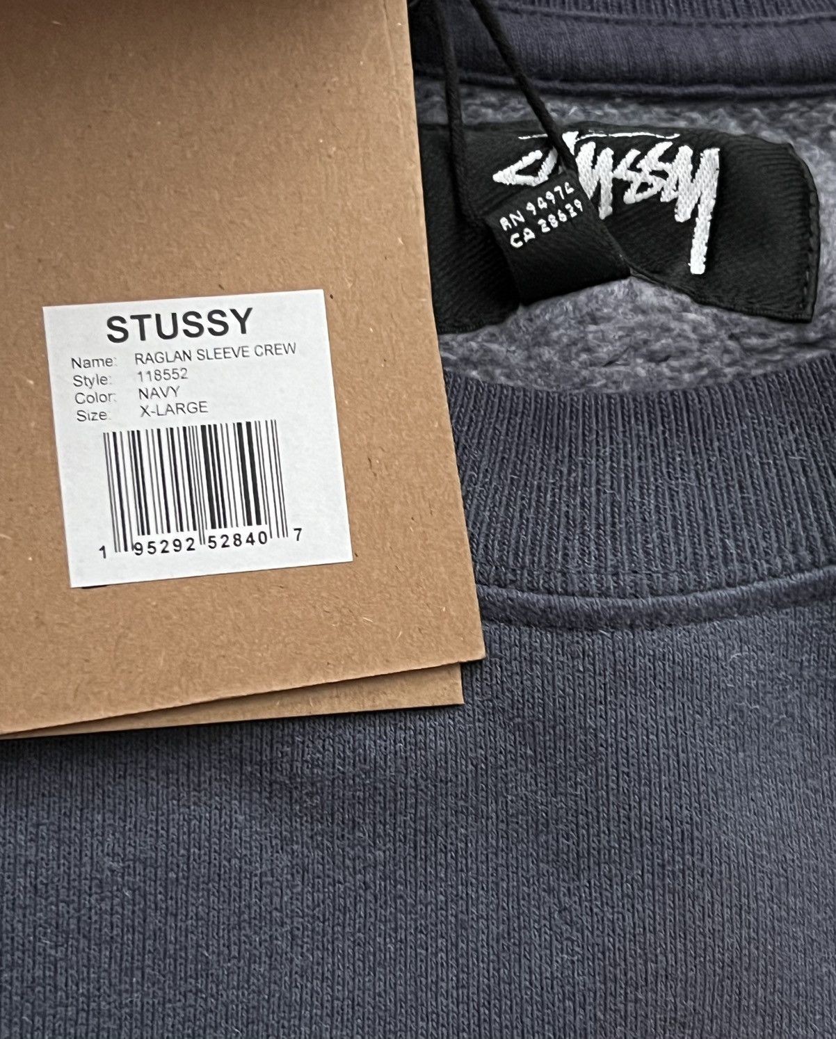 Stussy Stussy Raglan sleeve Crew Navy XL Size US XL / EU 56 / 4 - 9 Thumbnail