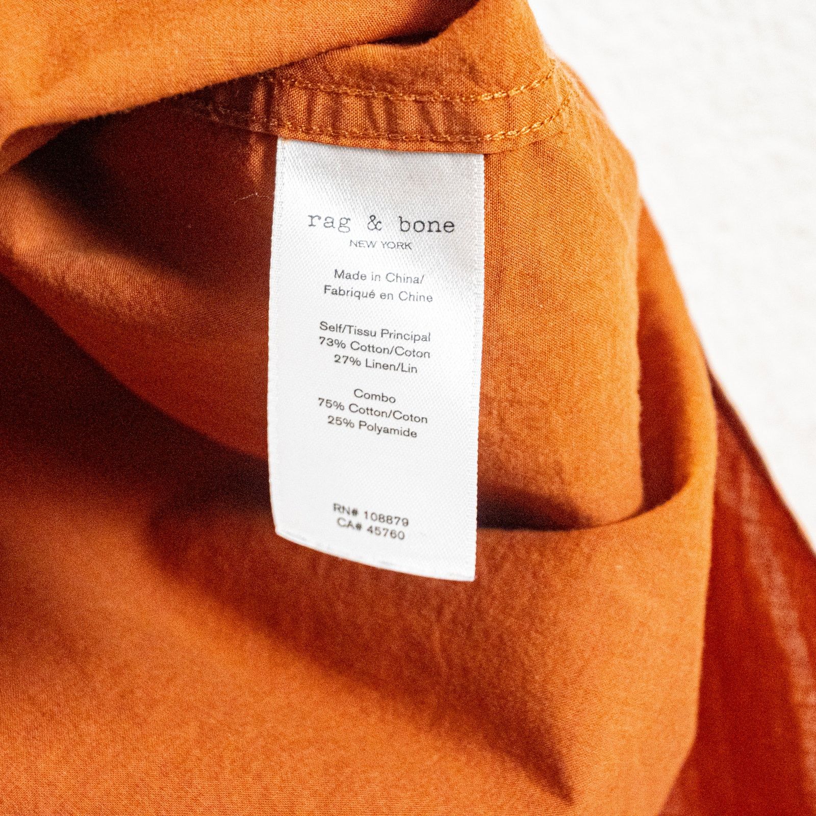 Rag & Bone Rag & Bone NY Medium Short Sleeve Button down Shirt Orange Size US M / EU 48-50 / 2 - 6 Thumbnail