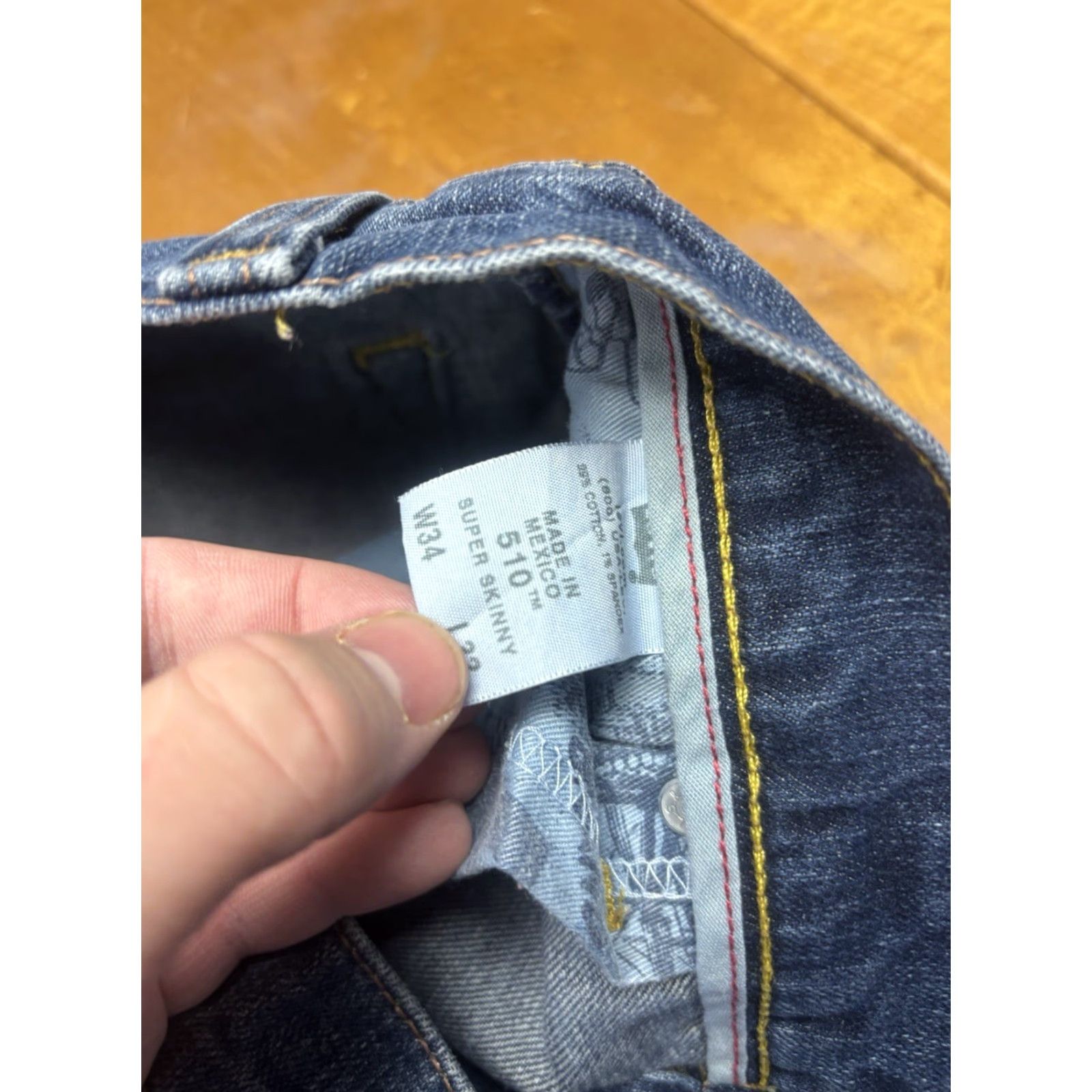 Levi's VINTAGE? No. Levi's Jeans Mens 34x32 Blue 510 Super Skinny Mid Rise Dark Wash Stretch Denim Shirt Jeans? Size US 34 / EU 50 - 4 Thumbnail