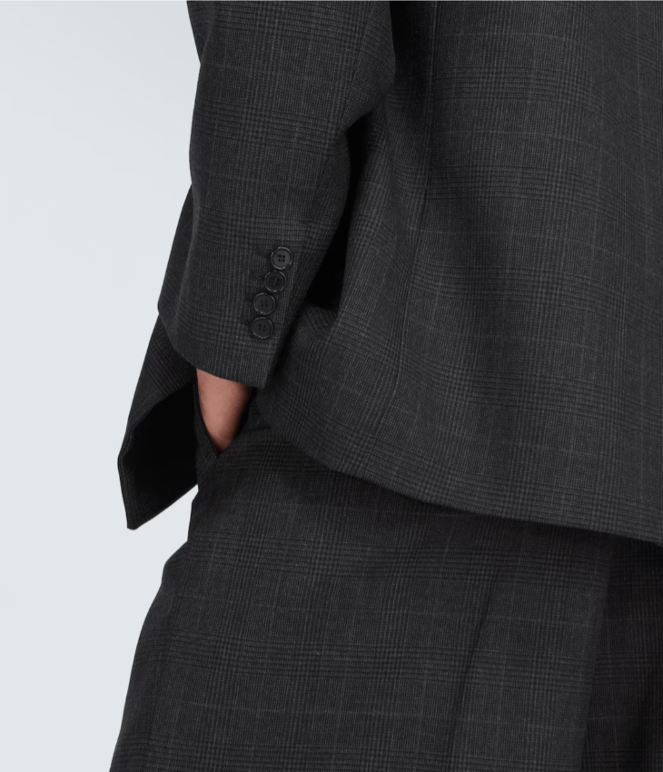 Acne Studios ACNE STUDIOS Fine-check Double-breasted Blazer Size US S / EU 44-46 / 1 - 15 Thumbnail