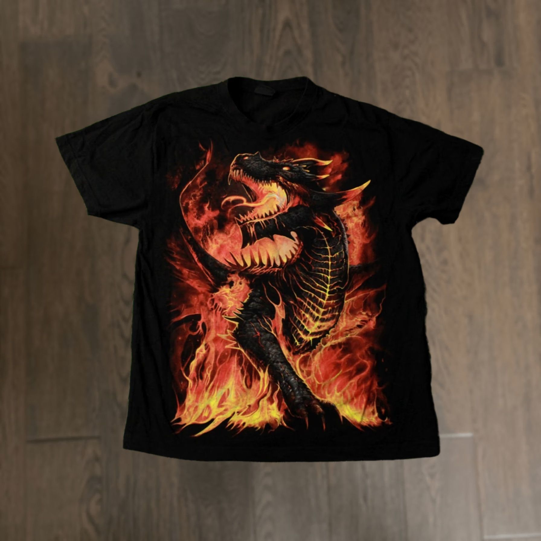 Vintage SPIRAL DRACONIC DRAGON SHIRT Men TSHIRT Tee 2010s Black Size M Short Sleeve Dragon Print Vintage No Size US M / EU 48-50 / 2 - 1 Thumbnail