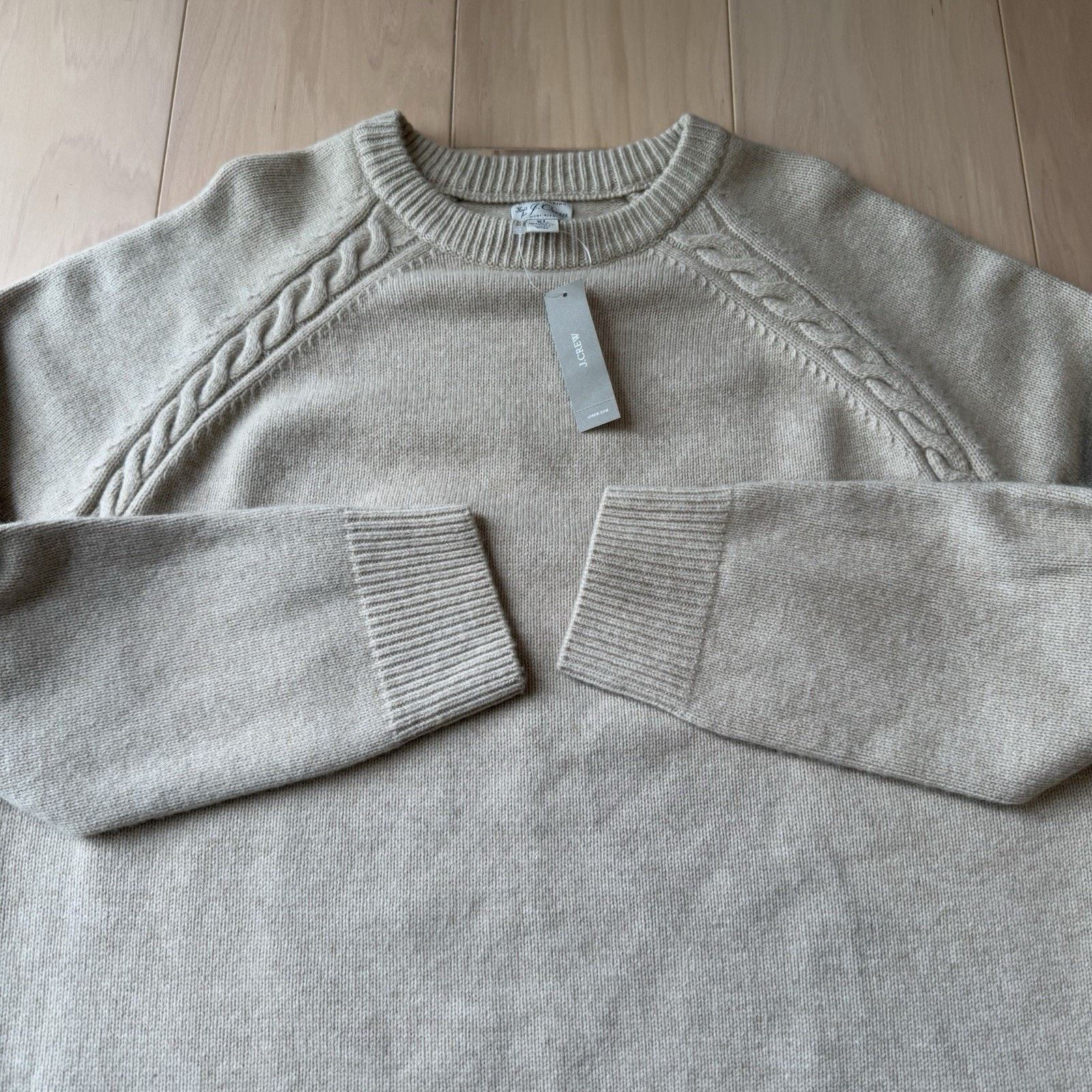 J.Crew J Crew Rugged Merino Sweater XL Beige Wool Knit Pullover Size US XL / EU 56 / 4 - 4 Thumbnail