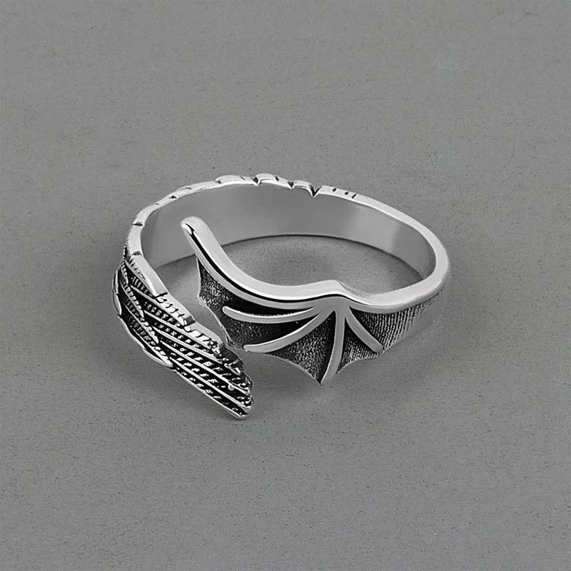 Other Retro Half Angel Half Wings Ring Size ONE SIZE - 1 Thumbnail