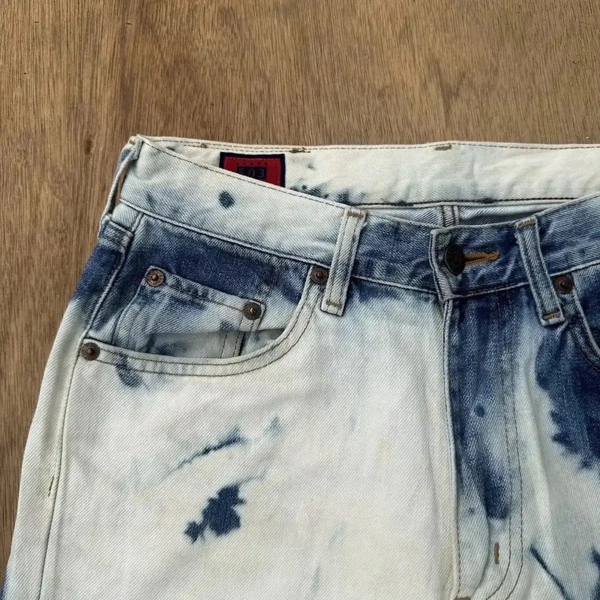 Le Grande Bleu (L.G.B.) STEALS VINTAGE EDWIN JEANS VERY RARE BLEACH ACID WASH DENIM Size US 28 / EU 44 - 5 Thumbnail