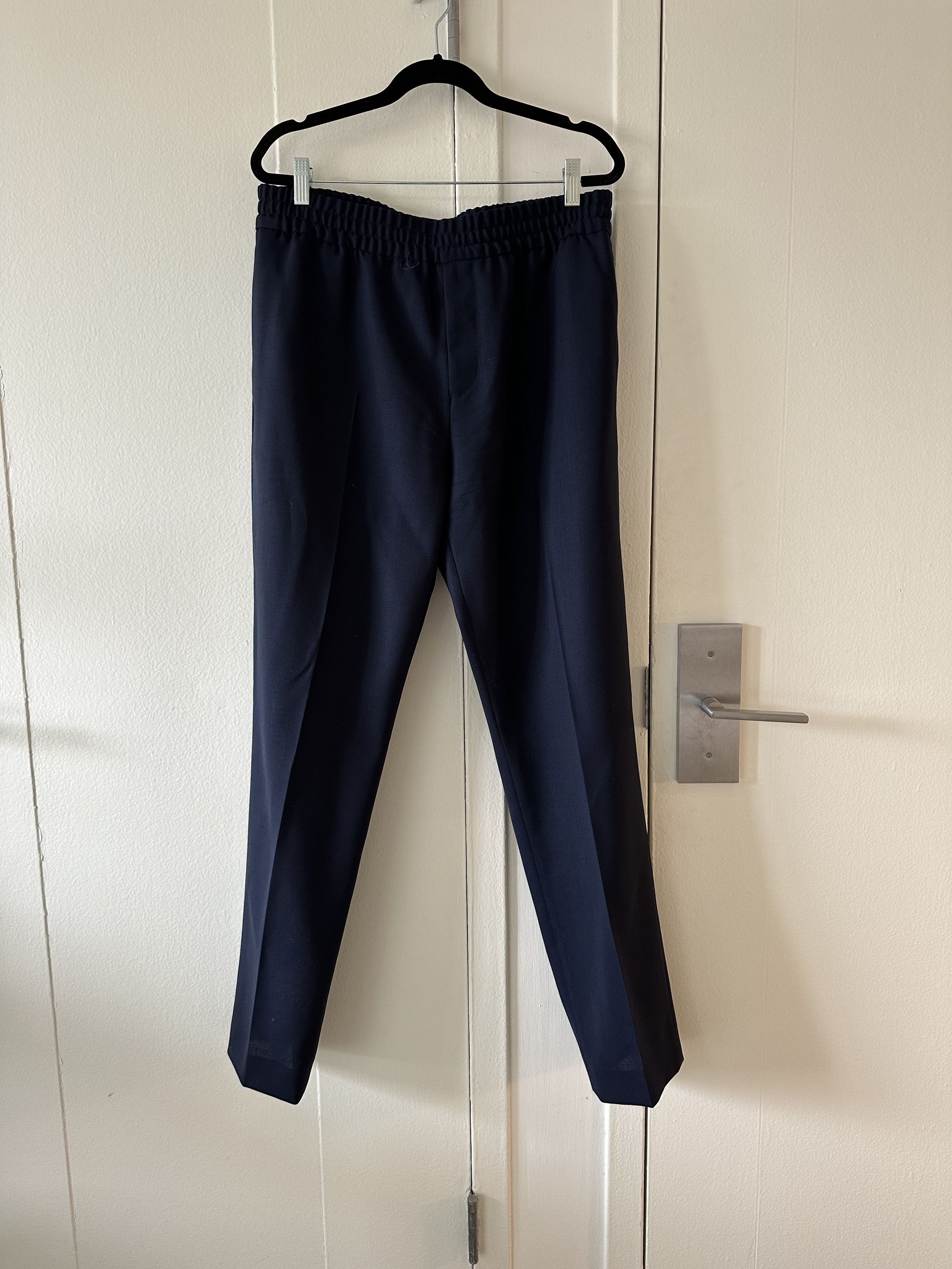 image of Acne Studios Wool/mohair Ryder Trousers in Navy, Men's (Size 36)