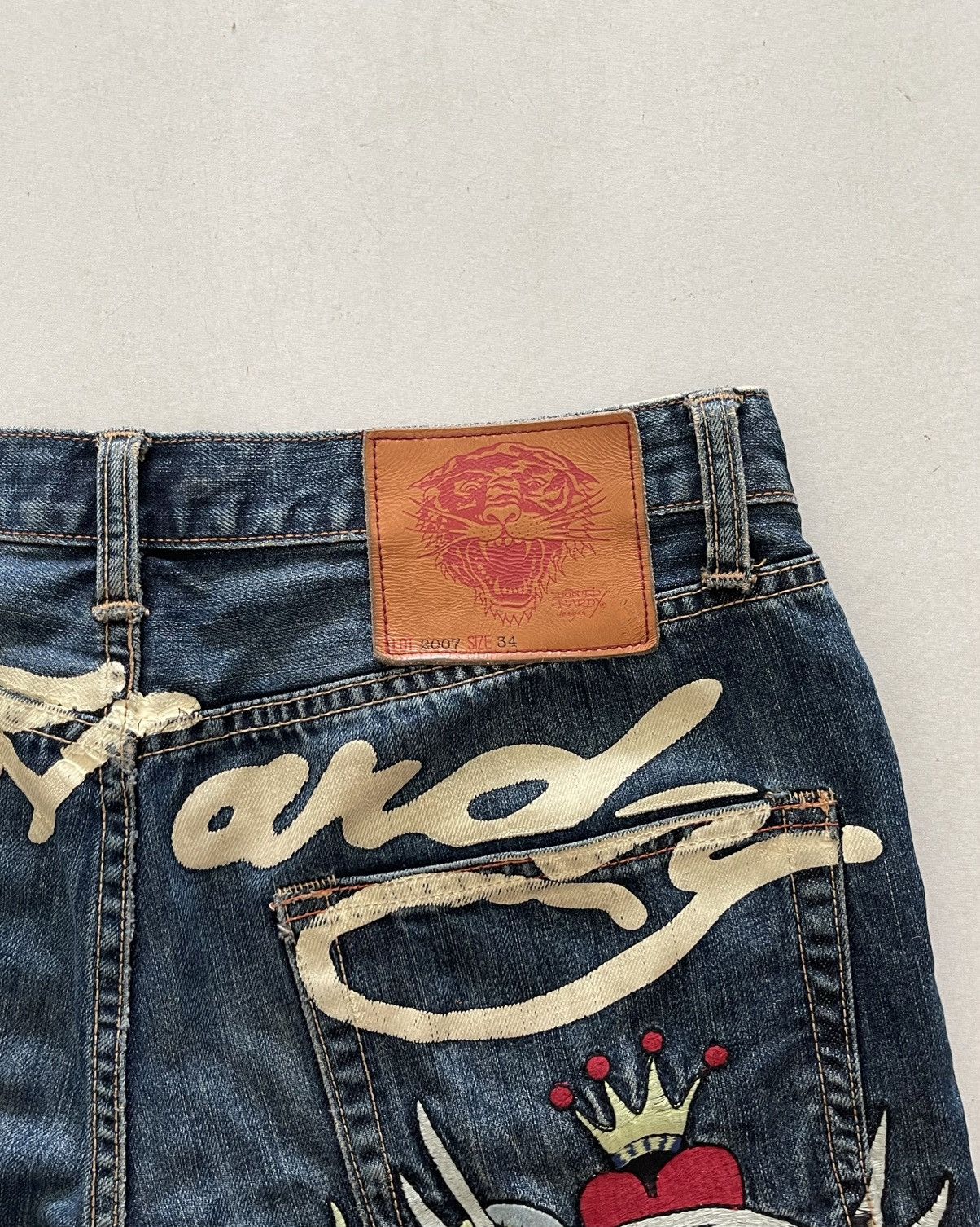 Ed Hardy ‘ ED HARDY ‘ Dark Blue Baggy Jorts ‘ New York City ‘ Size US 34 / EU 50 - 3 Thumbnail