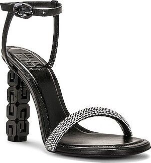 Givenchy o1srvl11e0624 G Cube Crystal Ankle-Strap Sandals in Black Size US 9 / IT 39 - 2 Thumbnail