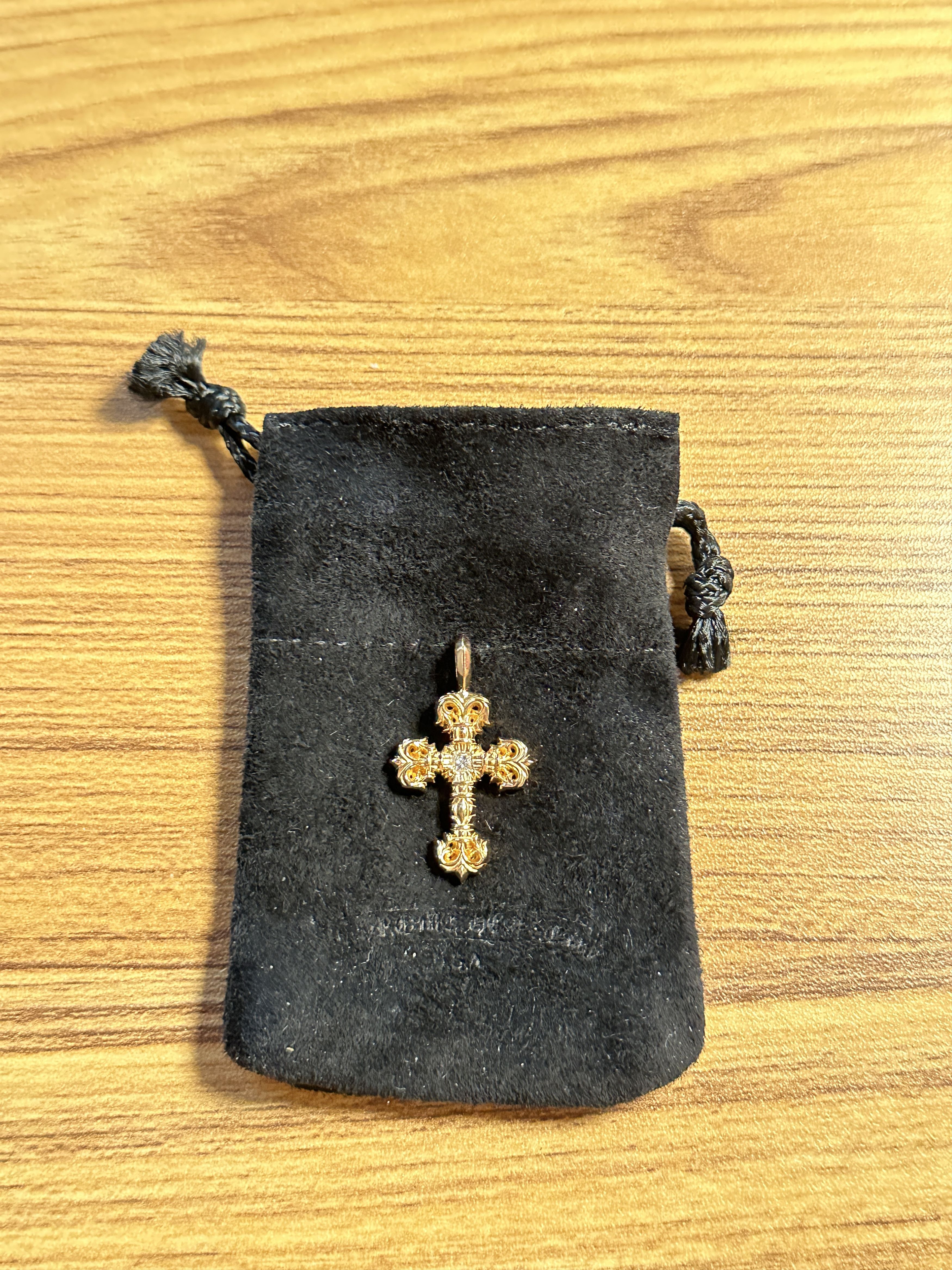 Chrome Hearts Chrome Hearts 22K Gold Single Diamond Filigree Cross Charm Size ONE SIZE - 2 Thumbnail