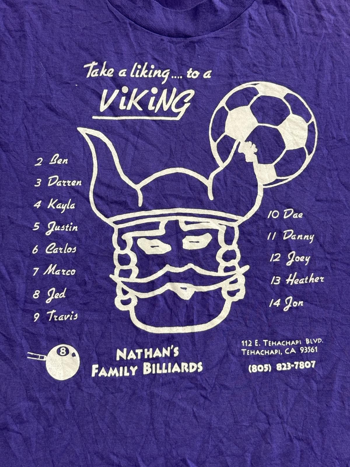 Hanes Vintage T-shirt Liking to a Viking Nathan's Family Billiards Size US XL / EU 56 / 4 - 3 Thumbnail