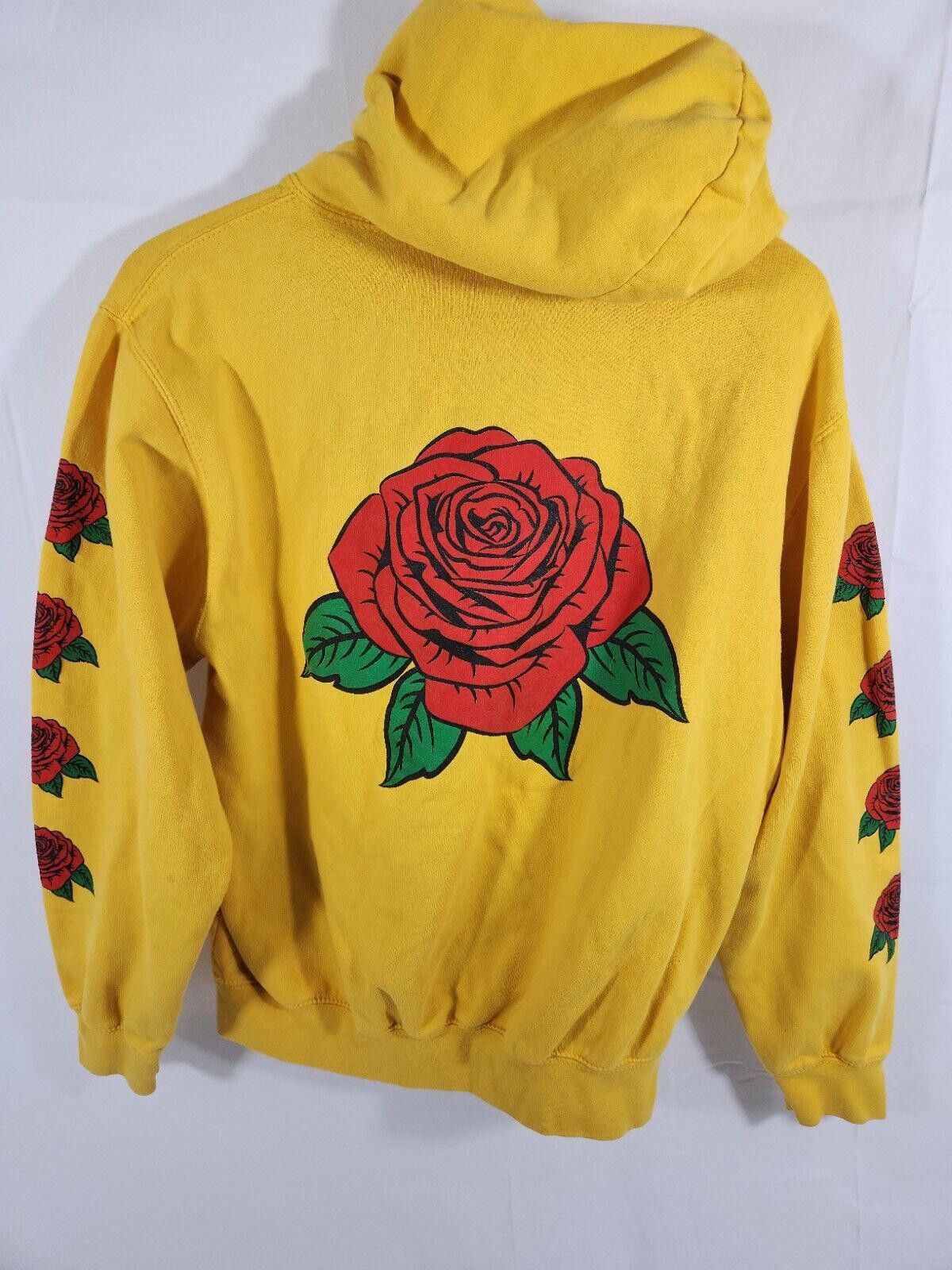 Designer RARE Phora Three Layer Hoodie Sweatshirt Yellow Roses Grailed