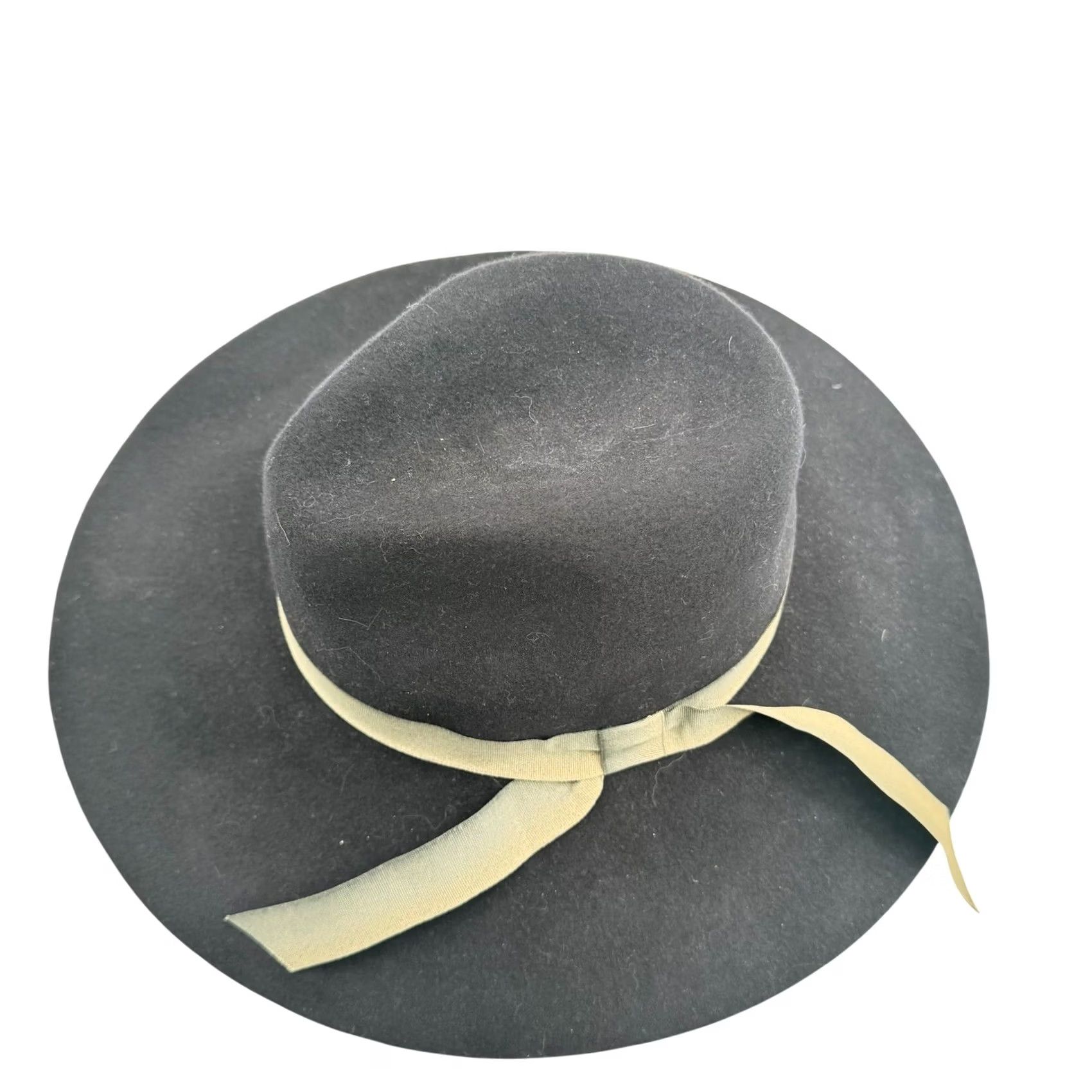 Michael Stars Michael Stars Wool Felt Wide Brim Rancher Hat Black Fedora Adjustable Women 24” Ribbon Size ONE SIZE - 3 Thumbnail