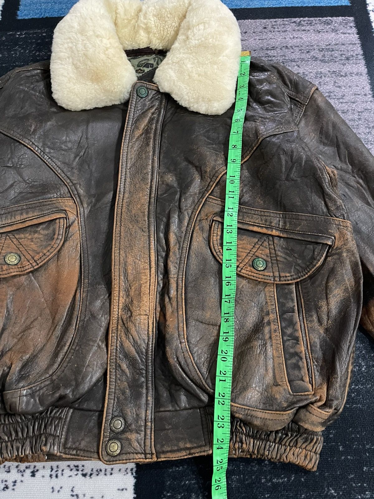 Vintage Vintage Zufolo Leather Bomber Jacket Size US L / EU 52-54 / 3 - 18 Thumbnail