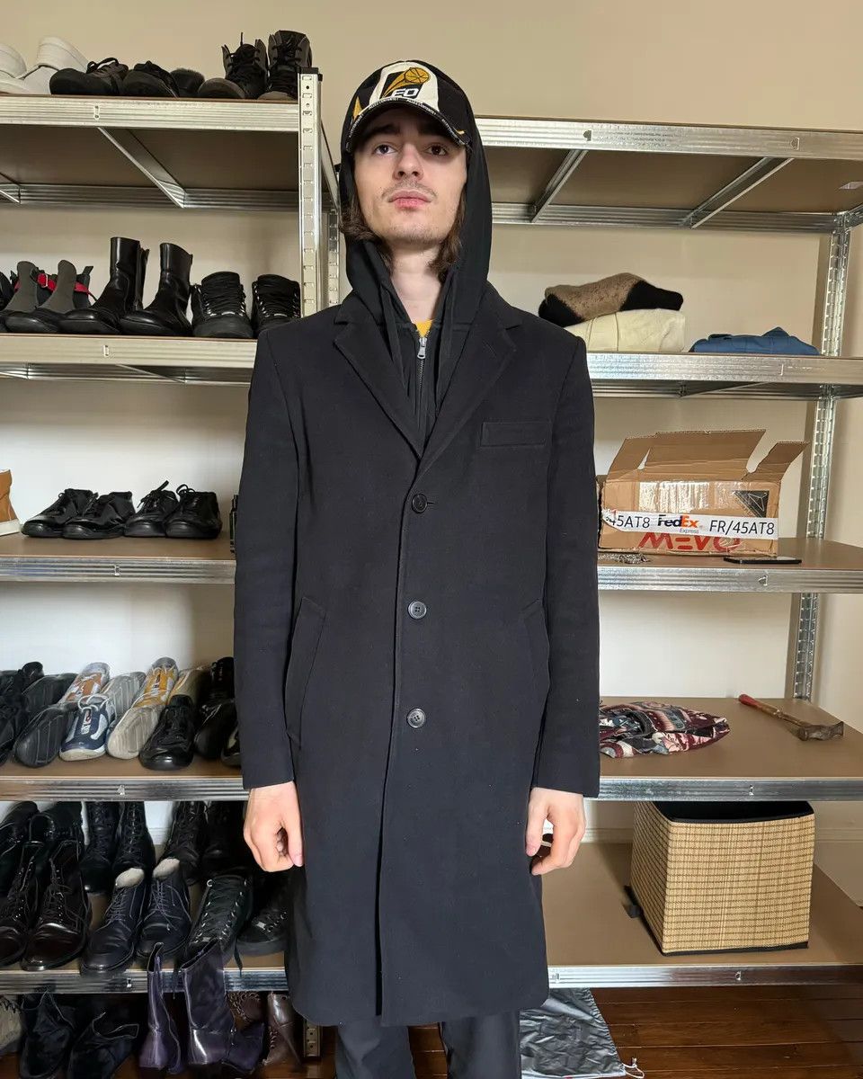 Dries Van Noten 2000s Dries Van Noten Minimalist Navy Wool Long Jacket Size US M / EU 48-50 / 2 - 2 Thumbnail