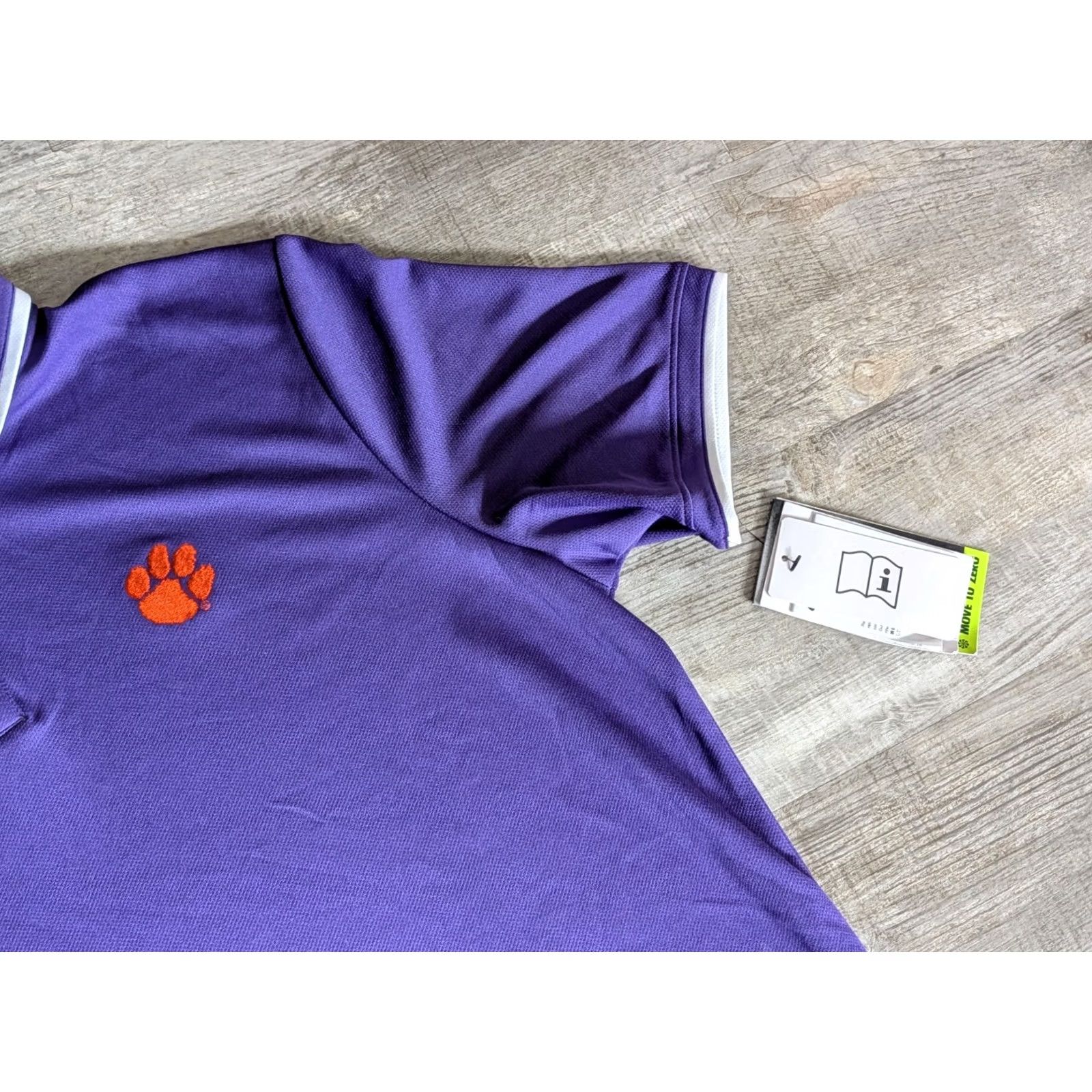 Nike Nike Clemson Tigers Golf Polo Men’s Large Purple Short Sleeve Size US L / EU 52-54 / 3 - 3 Thumbnail