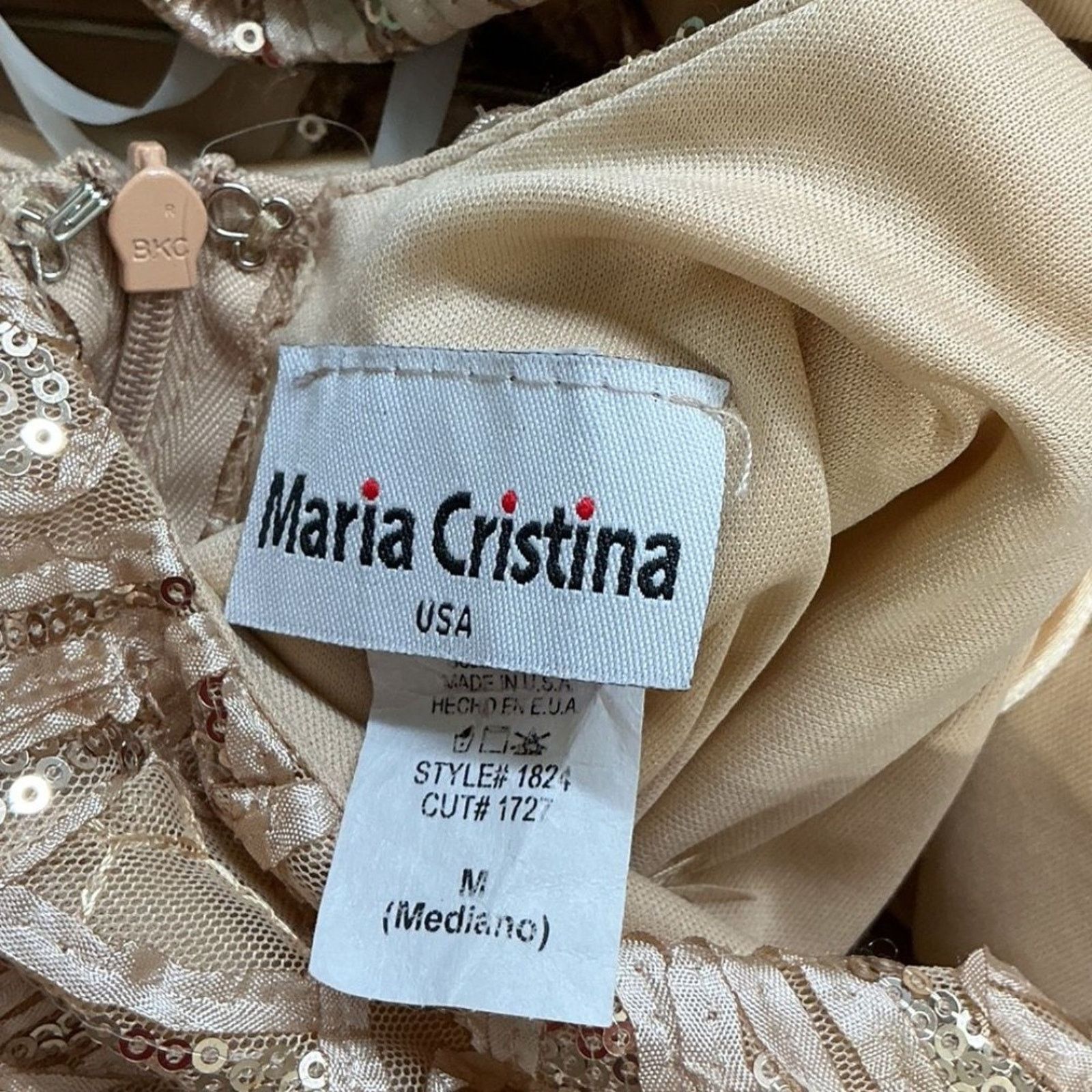 Other Maria Cristina Gold Sequin Gown Formal Off Shoulder Size M Size M / US 6-8 / IT 42-44 - 4 Thumbnail