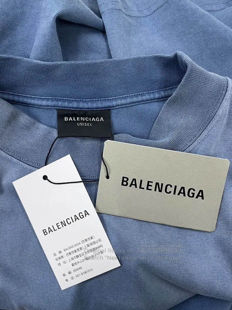 Balenciaga Balenciaga Tape misty blue short-sleeve Size US S / EU 44-46 / 1 - 3 Thumbnail