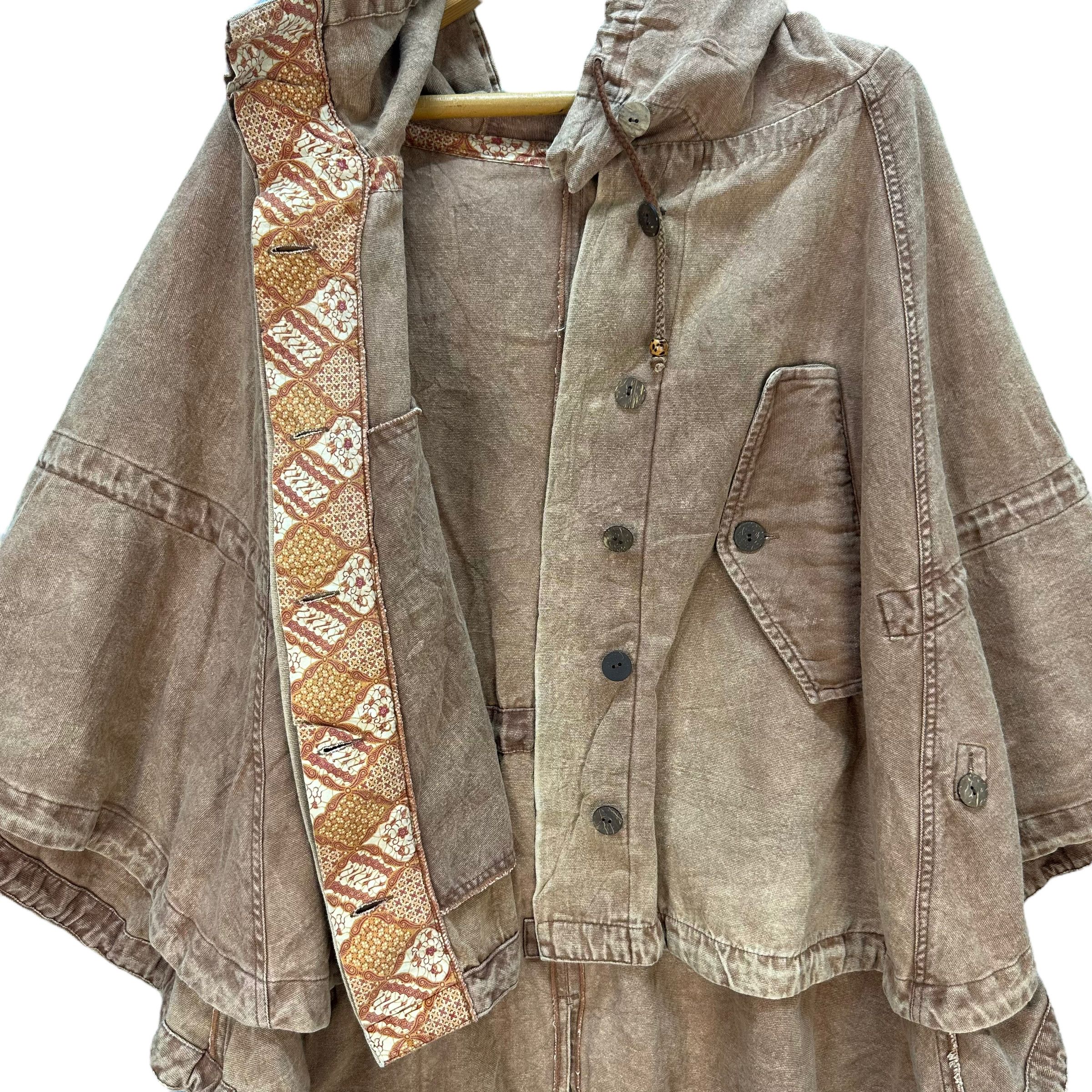 Japanese Brand EL RODEO BACK BIG LOGO PONCHO CAPE COAT #8609-017 Size S / US 4 / IT 40 - 9 Thumbnail