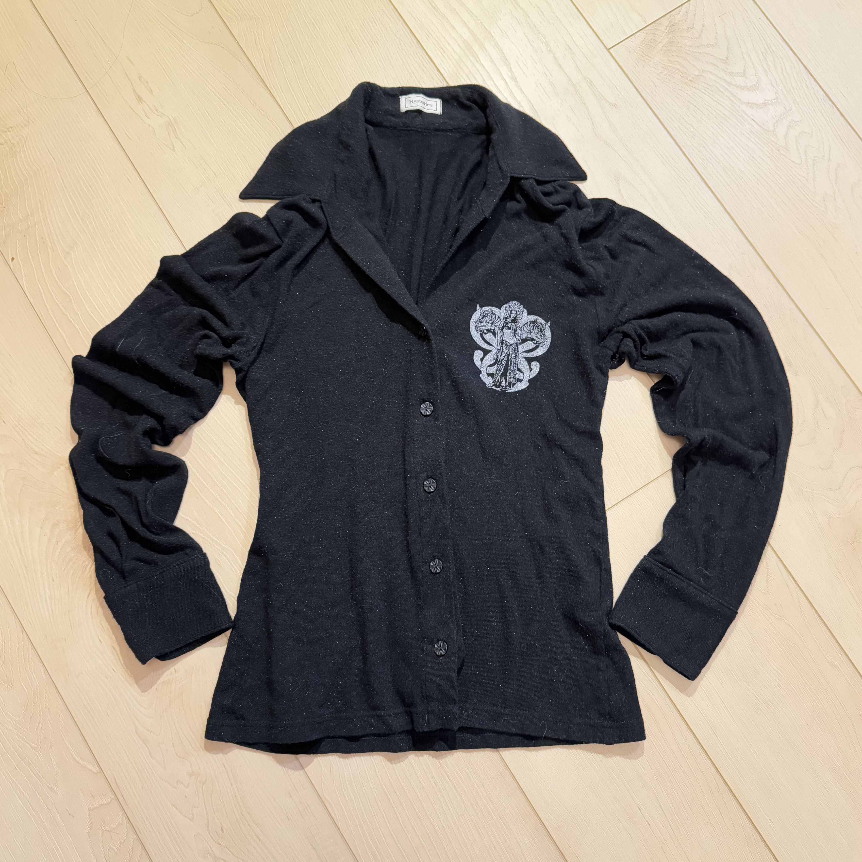 Hysteric Glamour hysterics black collared button up long sleeve blouse top Size M / US 6-8 / IT 42-44 - 1 Thumbnail