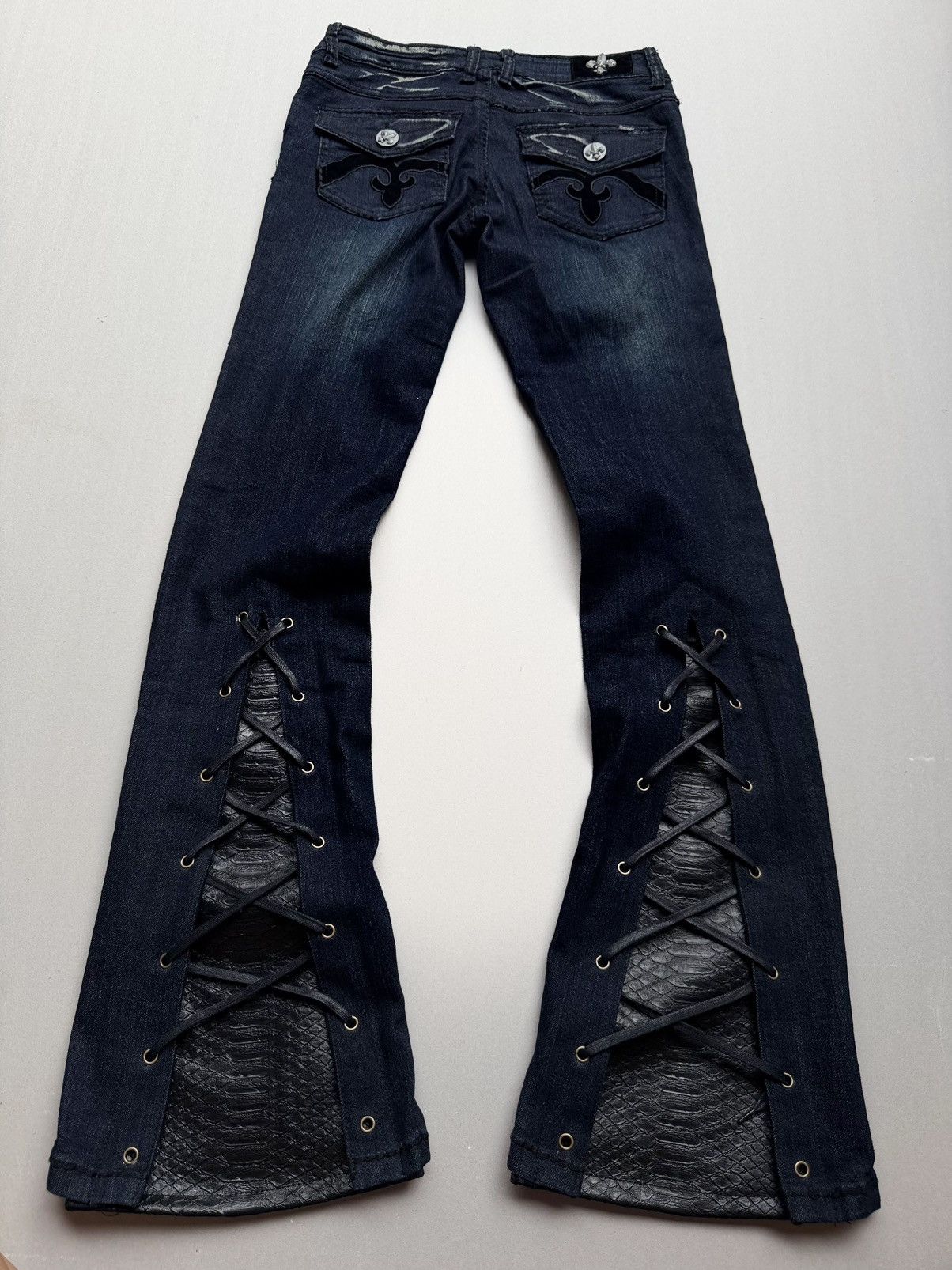 Japanese Brand Laguna beach lace-up flare jeans Size US 26 / EU 42 - 2 Thumbnail