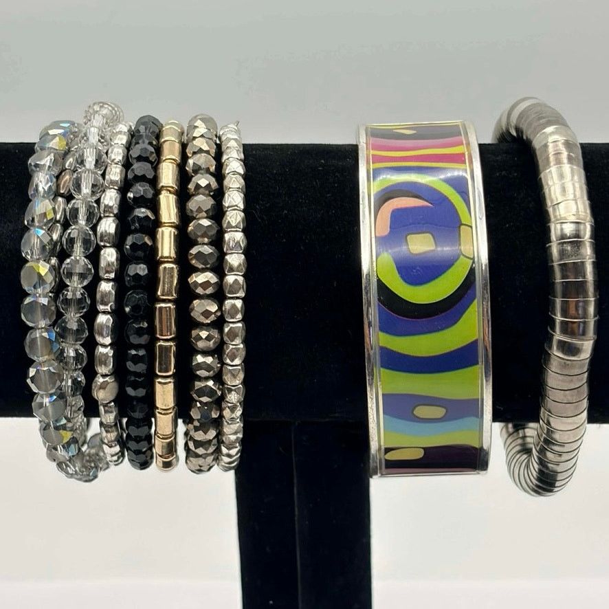 Other Silver & Green Beaded Bracelet Bundle Size ONE SIZE - 1 Thumbnail