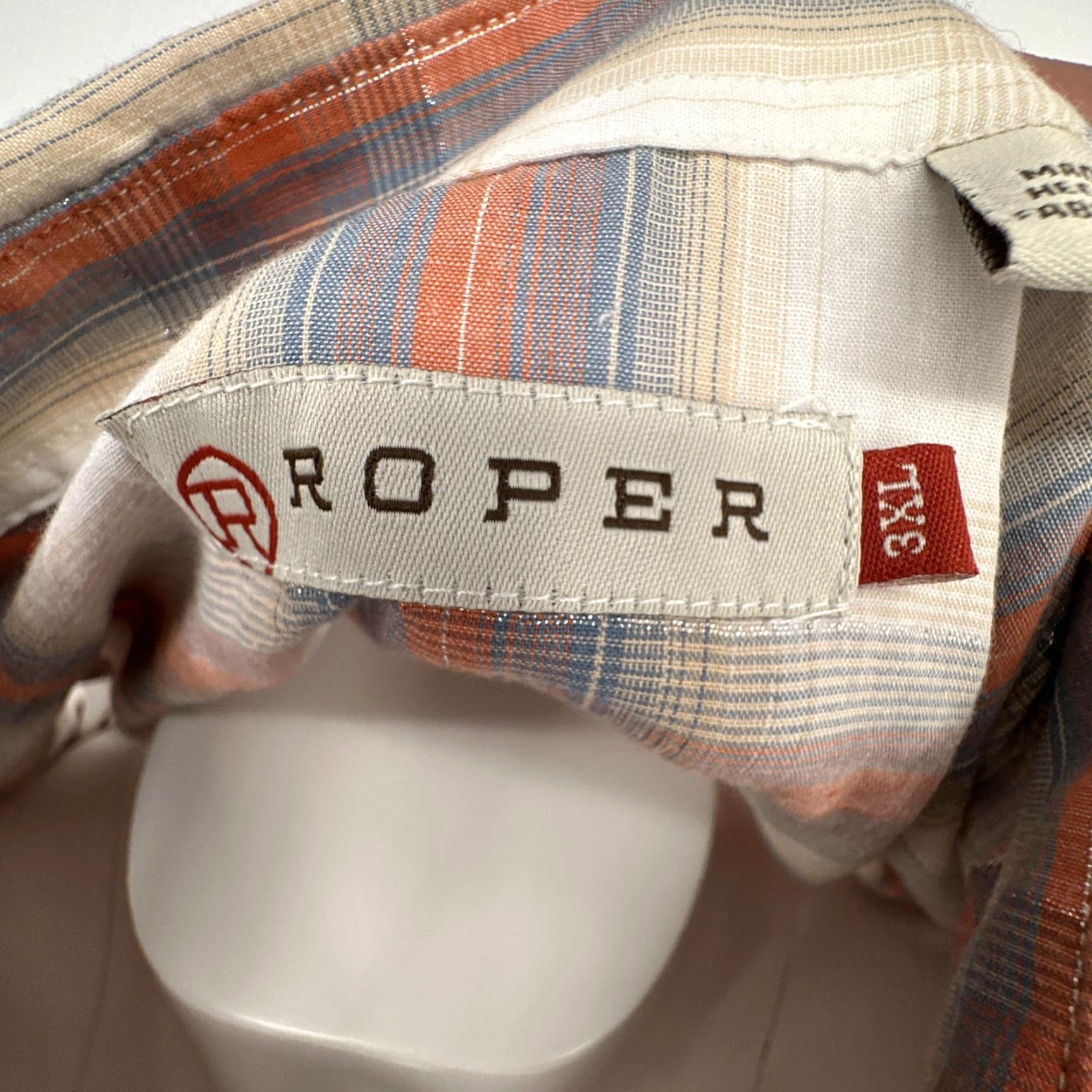 Roper Roper Mens Shirt 3XL Multicolor Plaid Western Pearl Snap Cowboy Long Sleeve Button-Up Shirt Size US XXL / EU 58 / 5 - 5 Thumbnail