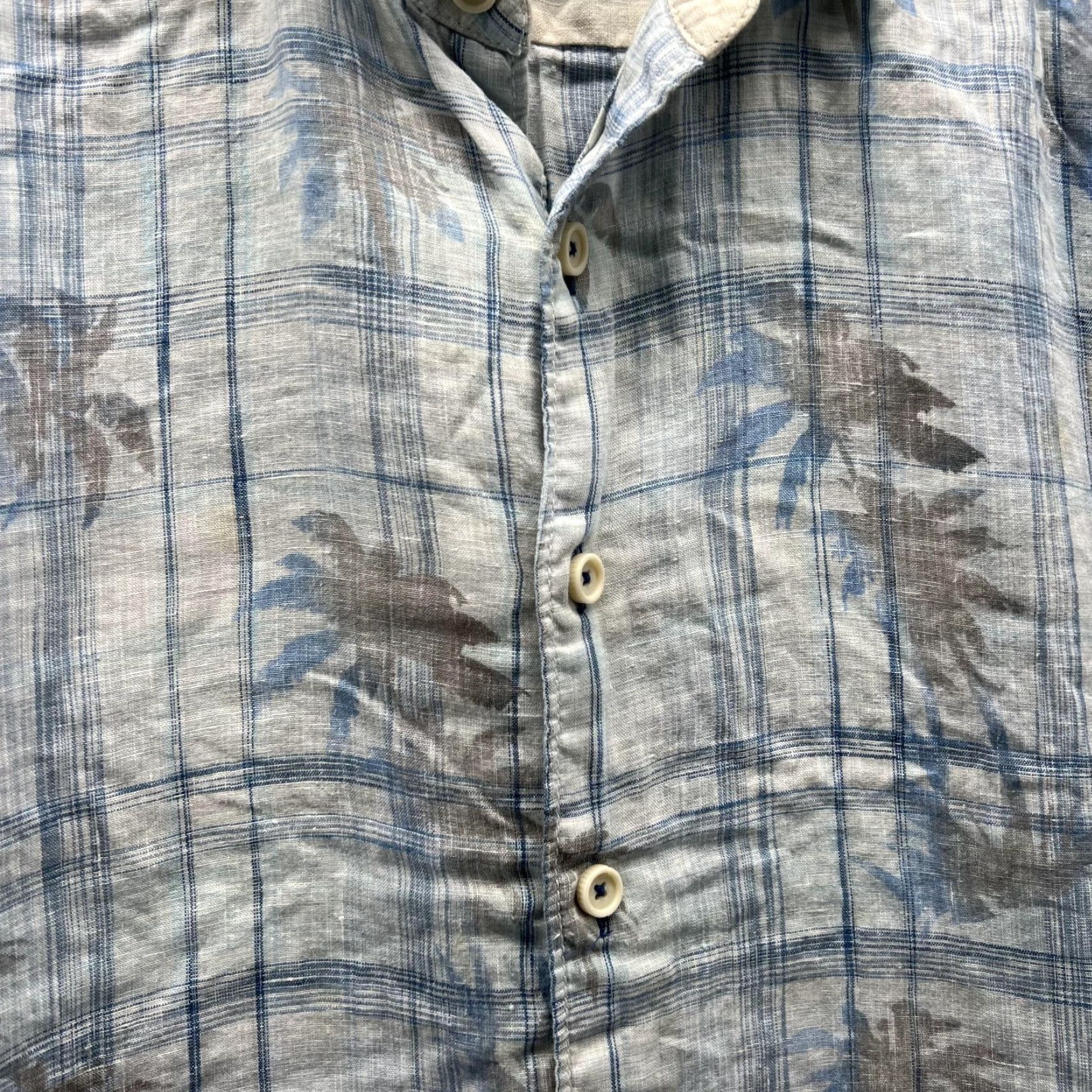 Tommy Bahama Tommy Bahama Shirt Men Medium Adult Blue Linen Relax Casual Button Down Plaid Size US M / EU 48-50 / 2 - 4 Thumbnail