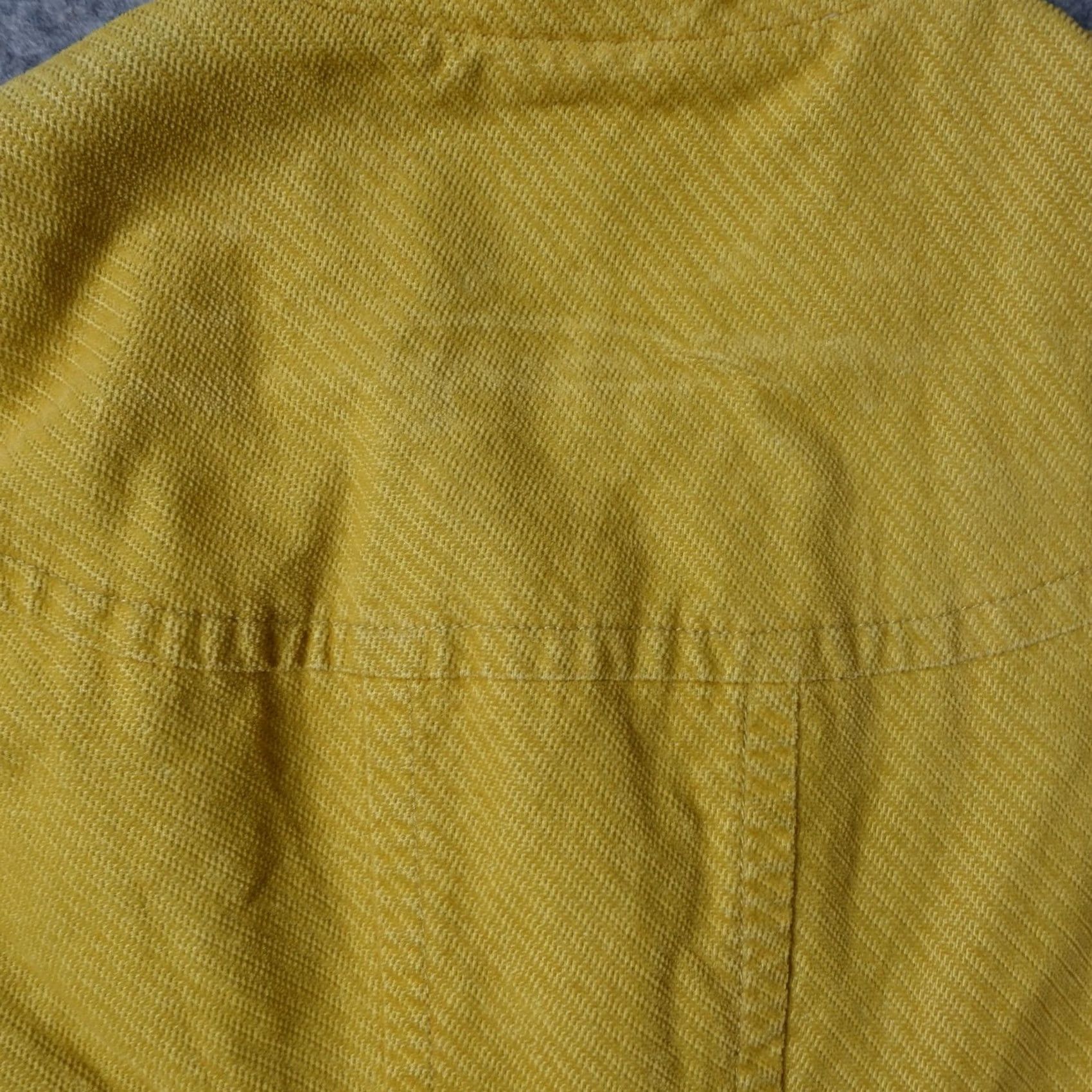 Anthropologie Elevenses Jacket Mens 4 Yellow Trench Coat Corduroy VTG Pattern Solid Long Sleeve Button Zip Casual Travel All Seasons Pockets 90s Classic Size S / US 4 / IT 40 - 7 Thumbnail
