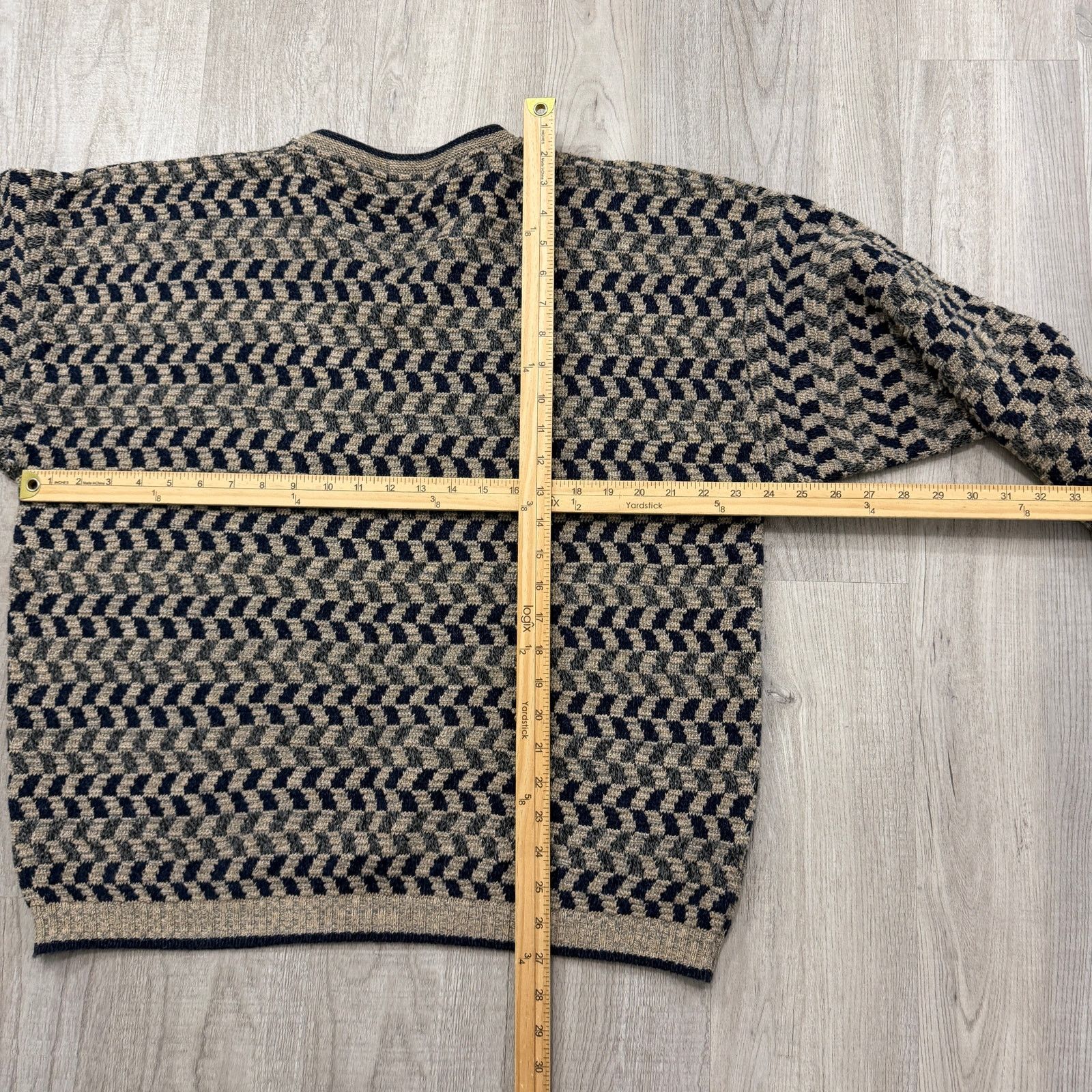 Vintage Vintage Van Heusen Sweater Men's Large Geometric Knit 90s Size US L / EU 52-54 / 3 - 7 Thumbnail
