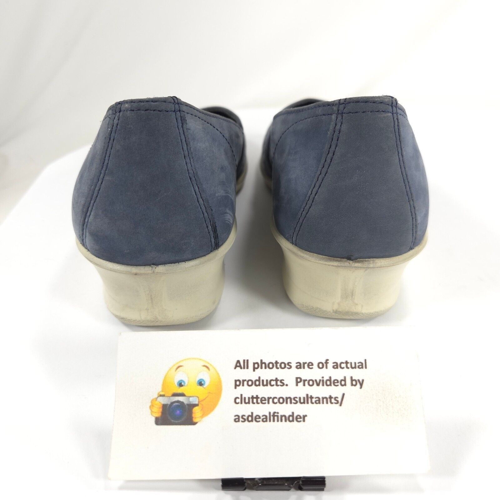 Ecco Ecco Leather Wedge Slip On Ballet Flat Womens Size 10.5 Blue Size US 10.5 / IT 40.5 - 3 Thumbnail