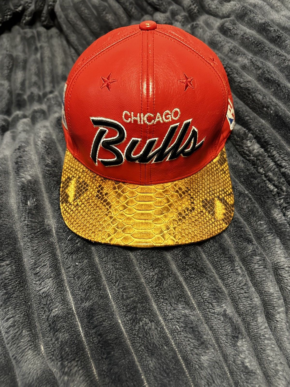 Just Don Just Don Leather Chicago Bulls Snakeskin Hat Grailed