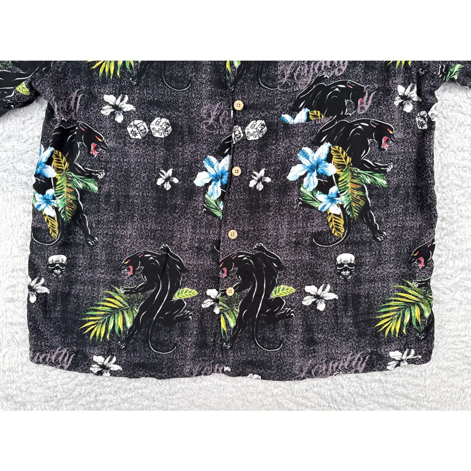 Vintage Junction West Shirt Men 2XL Black Floral Hawaiian Button-Up Casual Short Sleeve Viscose Rayon All Seasons Breathable Pockets Vintage No Size US XXL / EU 58 / 5 - 5 Thumbnail