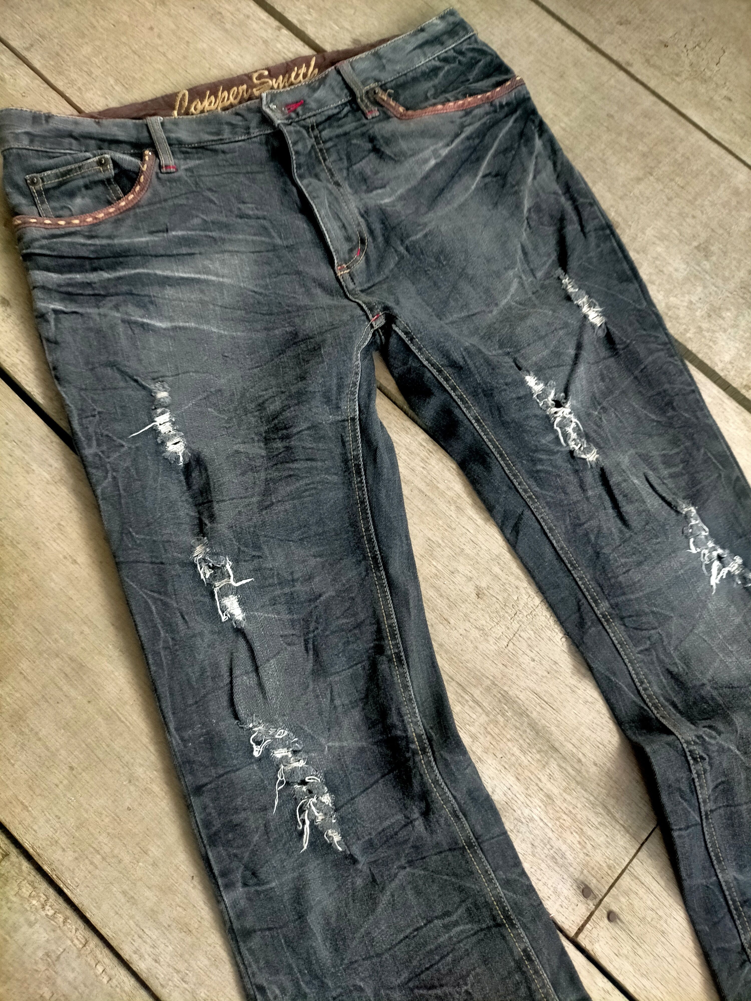 If Six Was Nine × Le Grande Bleu (L.G.B.) × Tornado Mart 🔥 Flare 🔥 Insane Mudwash Distressed Jeans Size US 32 / EU 48 - 2 Thumbnail