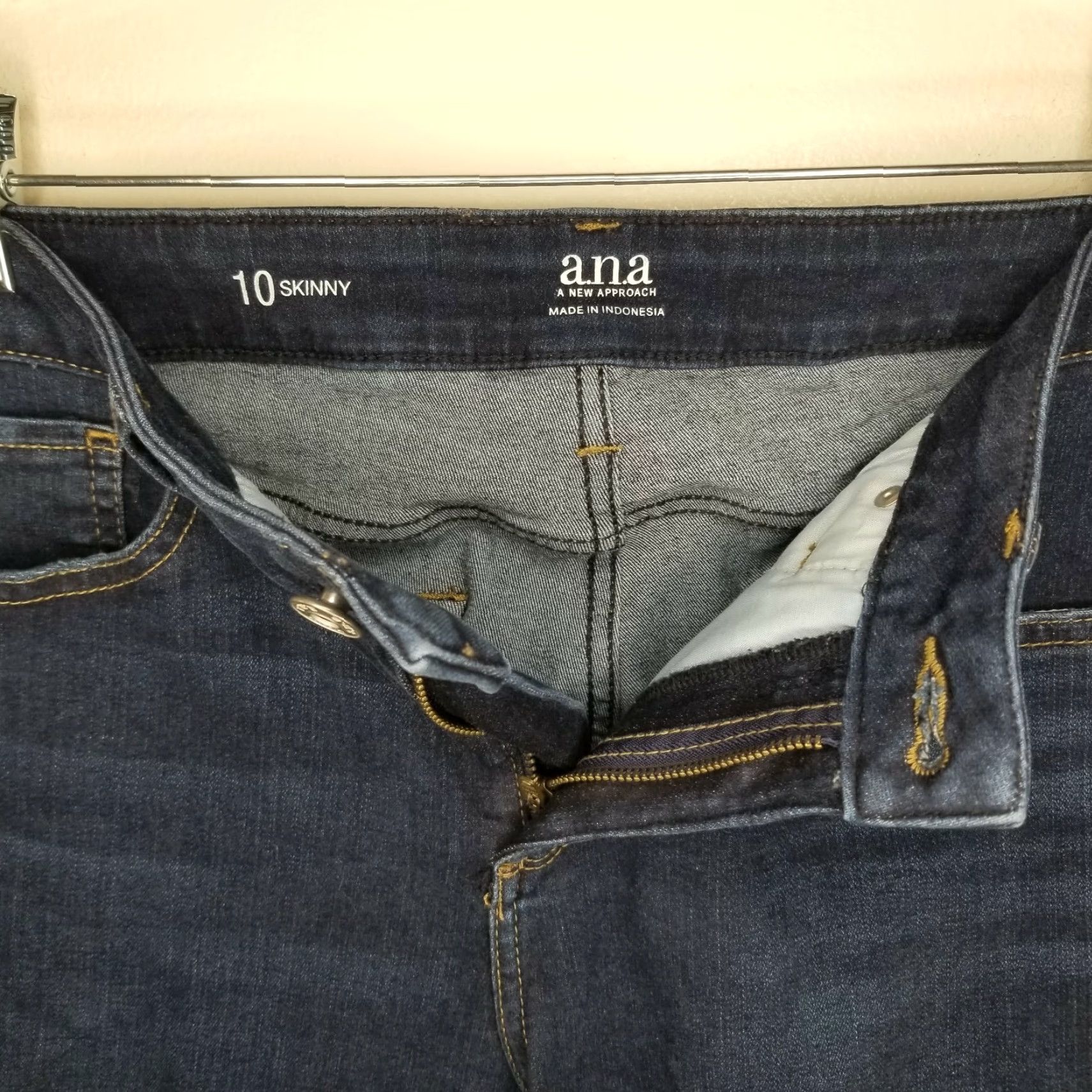 Vintage A New Approach Womens Skinny Blue Jeans Size 10 Size 32" / US 10 / IT 46 - 3 Thumbnail