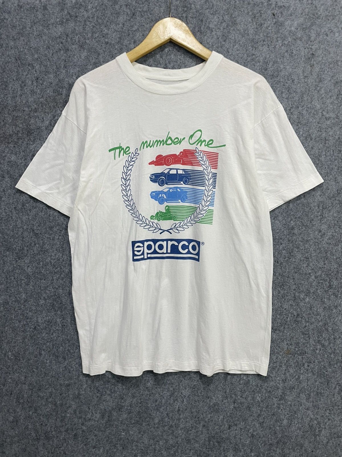 Vintage Vintage Sparco The Number One T-Shirt Size US L / EU 52-54 / 3 - 1 Thumbnail
