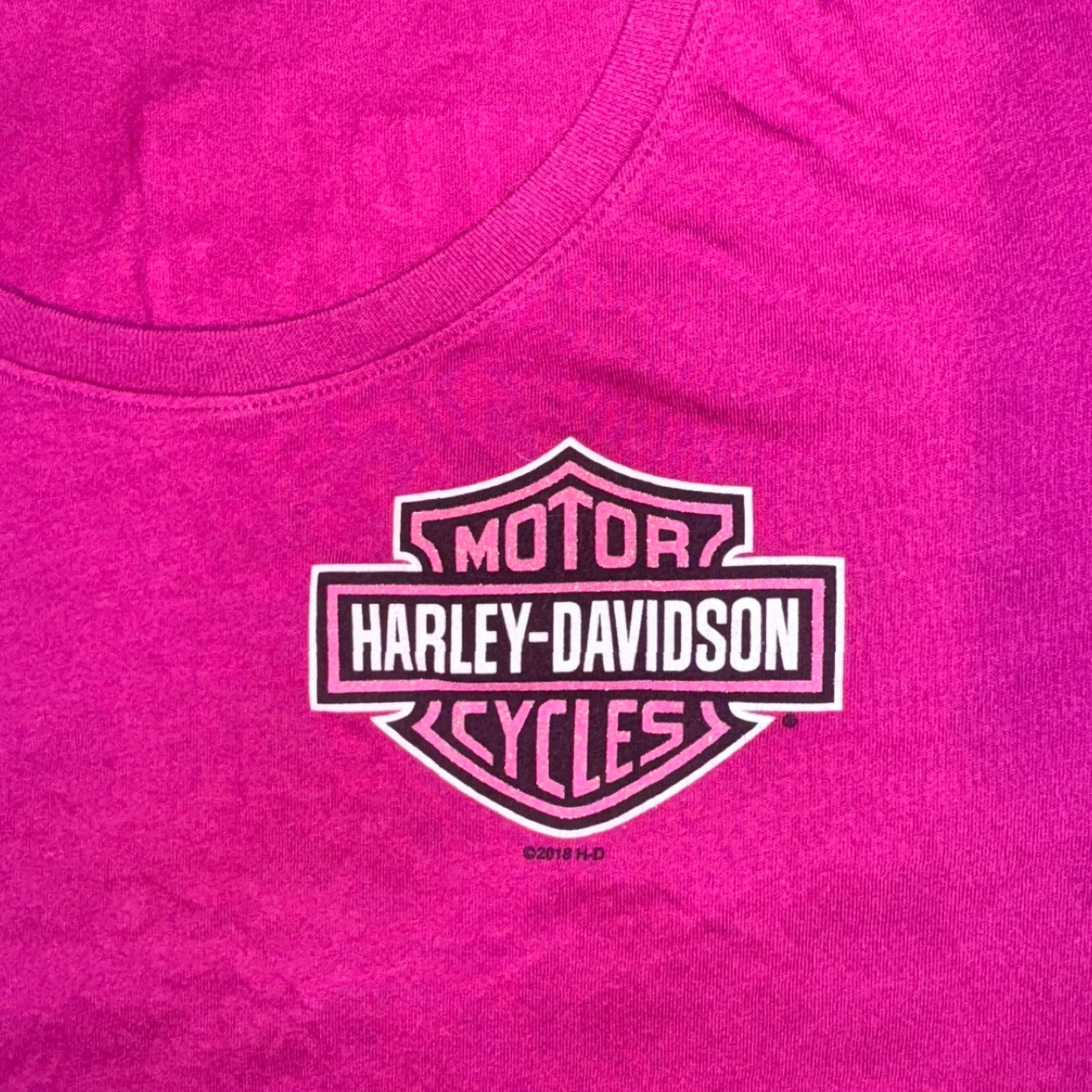 Harley Davidson Harley-Davidson T-Shirt Pink short sleeve Logo Crew Neck L Women Regular Size L Casual Shirt Size L / US 10 / IT 46 - 3 Thumbnail