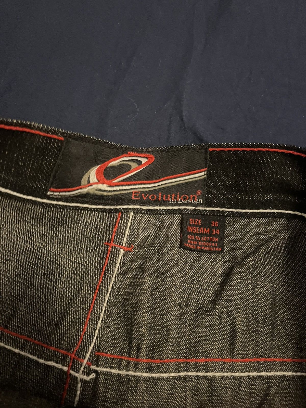 Vintage Evolution in design black and red embroidered denim Size US 34 / EU 50 - 5 Thumbnail