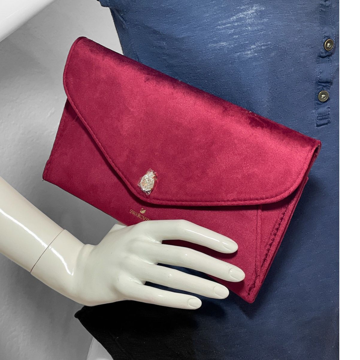 Swarovski Swarovski Sparkling Holiday Clutch Bag Burgundy. Clutch Bag Size ONE SIZE - 7 Thumbnail