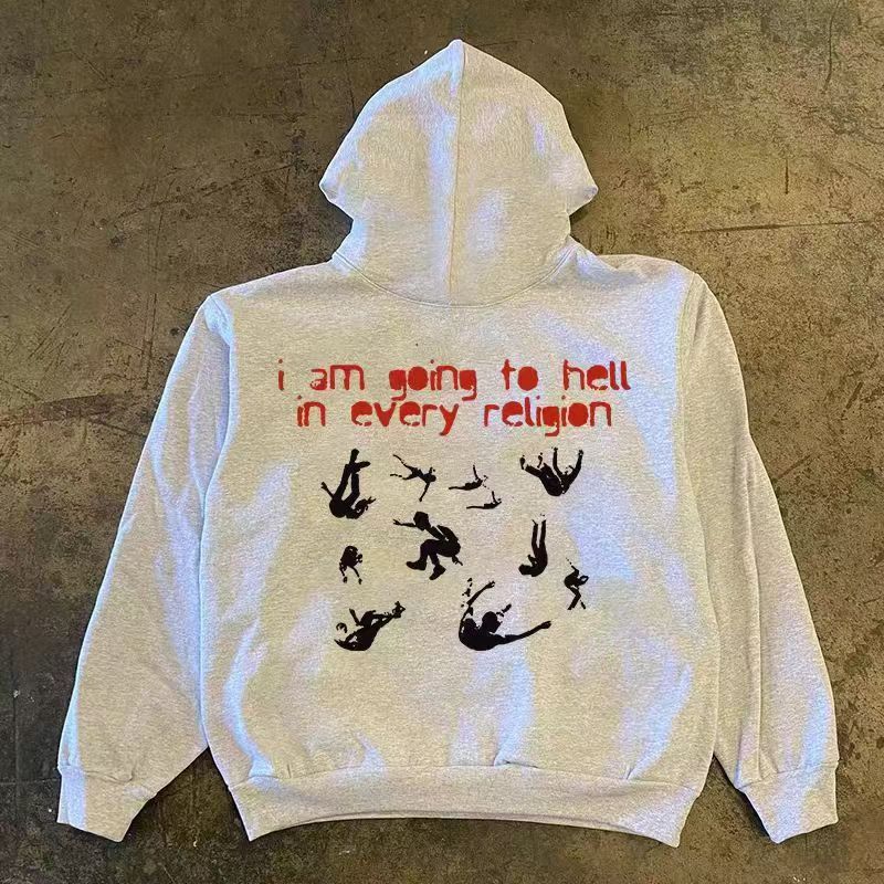 Japanese Brand × Vintage Street fashion retro loose letter print hoodie Size US L / EU 52-54 / 3 - 1 Thumbnail