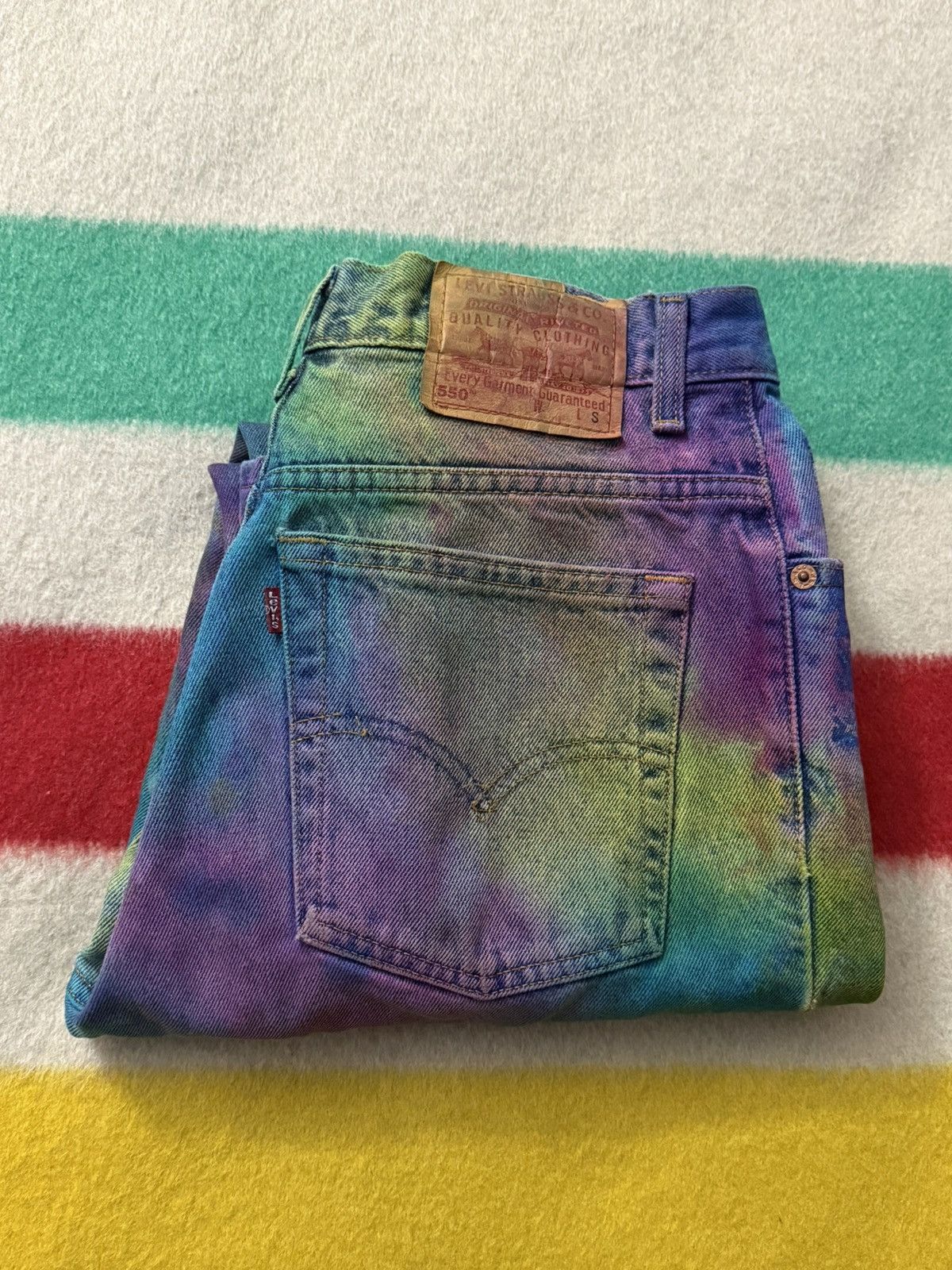 (SOUND)+(VISION) × Levi's × Levi's Vintage Clothing Vintage 90s Tie Dye Paint Splatter 550 Levi’s Jeans 28x28 Size US 28 / EU 44 - 17 Thumbnail